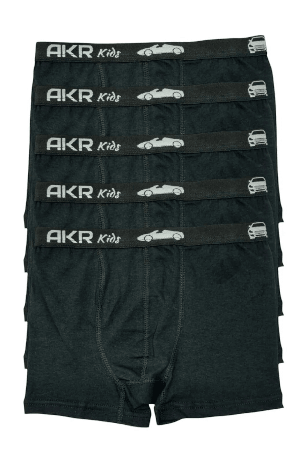 Erkek Çocuk Pamuklu Dört Mevsim  Siyah 5'li Boxer