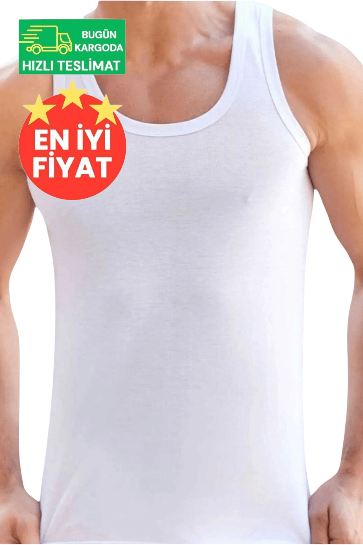 Erkek Pamuklu Dört Mevsim Beyaz Atlet