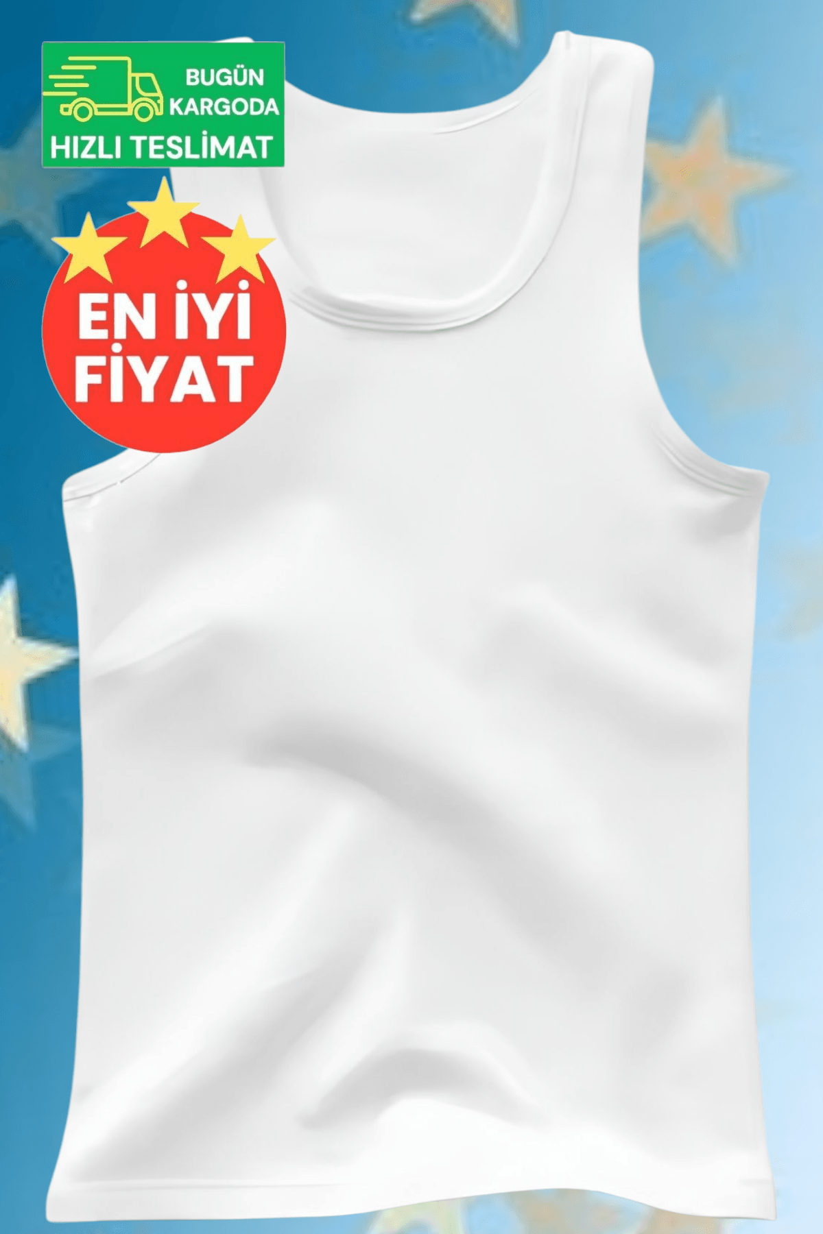 Erkek Çocuk Pamuklu Dört Mevsim Beyaz 12'li Atlet