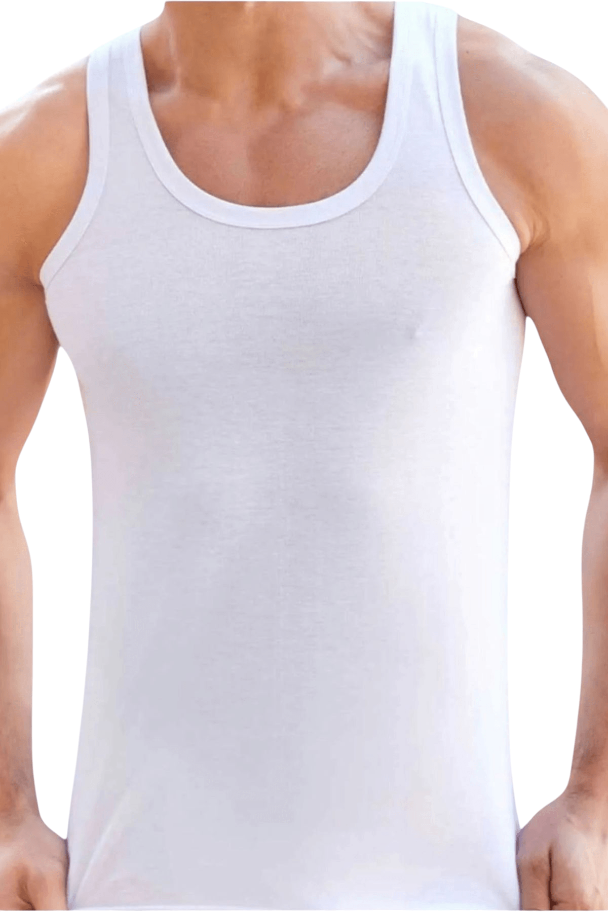 Erkek Pamuklu Dört Mevsim 5 Beyaz Atlet 5 Siyah Boxer Set