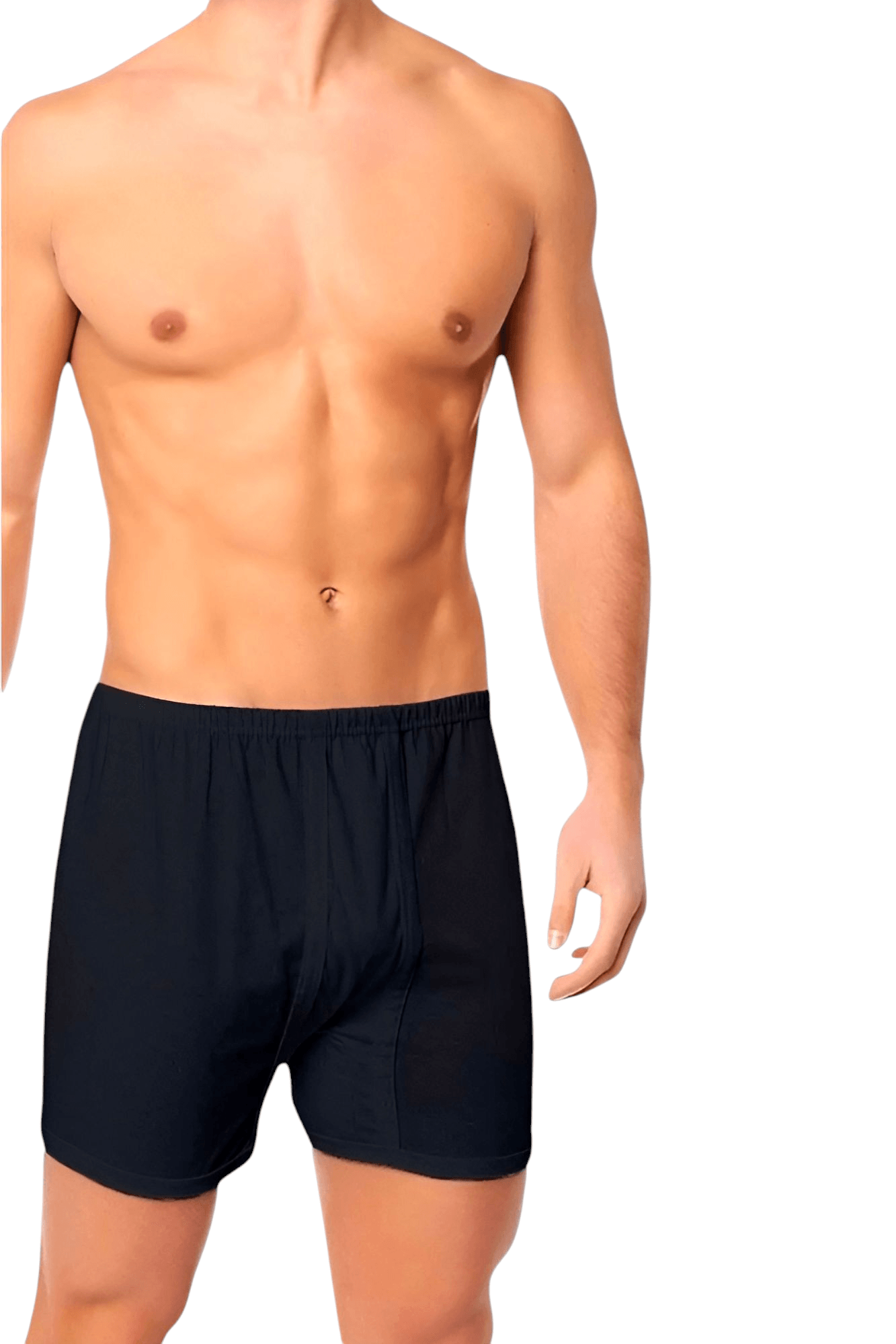 Erkek Pamuklu Dört Mevsim Rahat Kesim 12'li  Siyah Paçalı  Boxer Külot