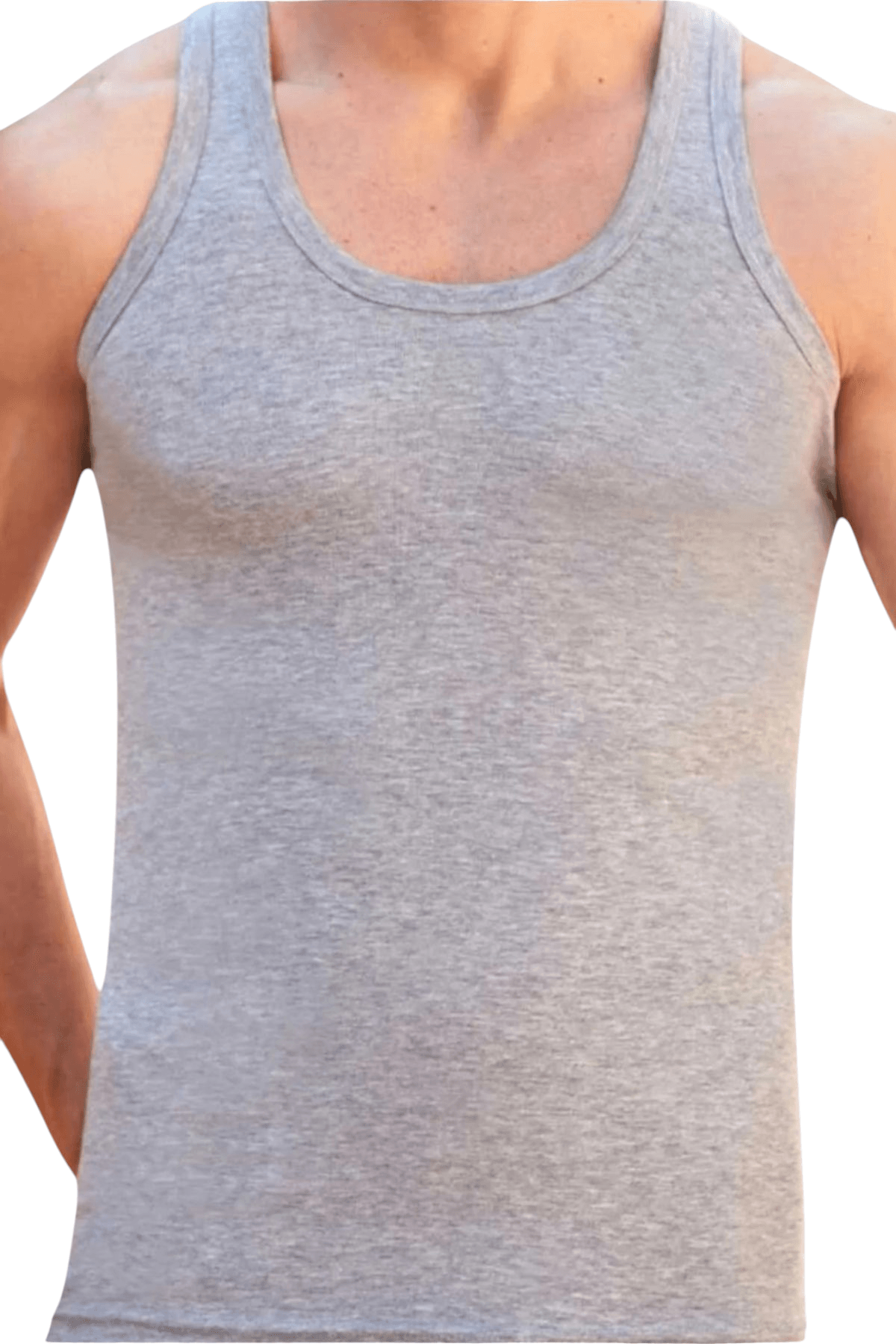 Erkek Pamuklu Dört Mevsim 5 Gri Atlet 5 Gri Boxer Set
