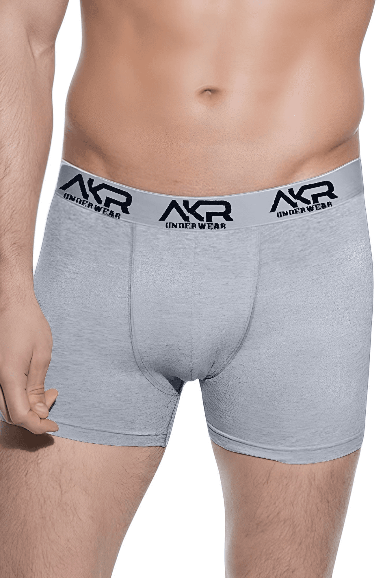 Erkek Pamuklu Dört Mevsim Likralı Gri 10'lu Boxer