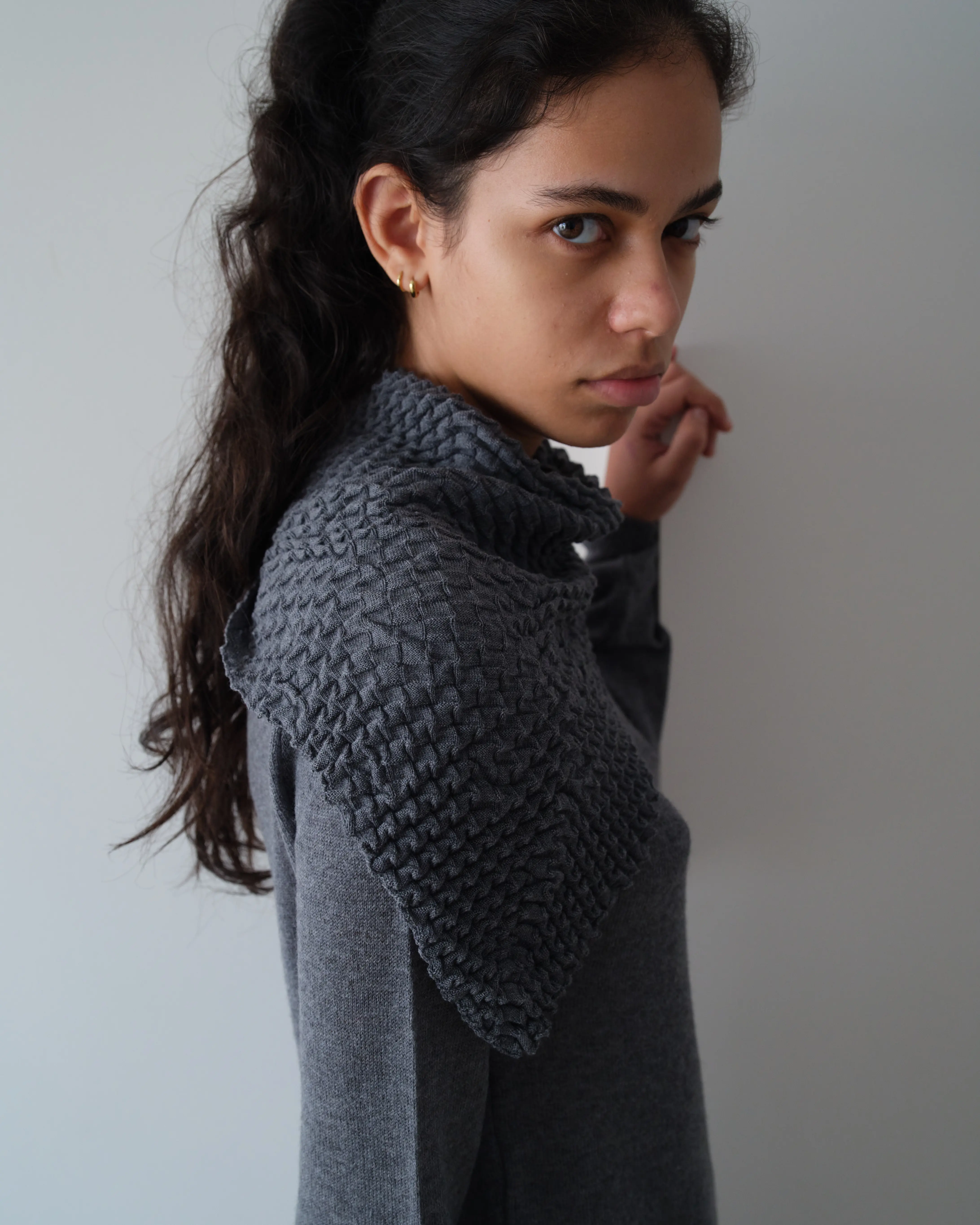 Greyline Bandanalı Yün Kazak