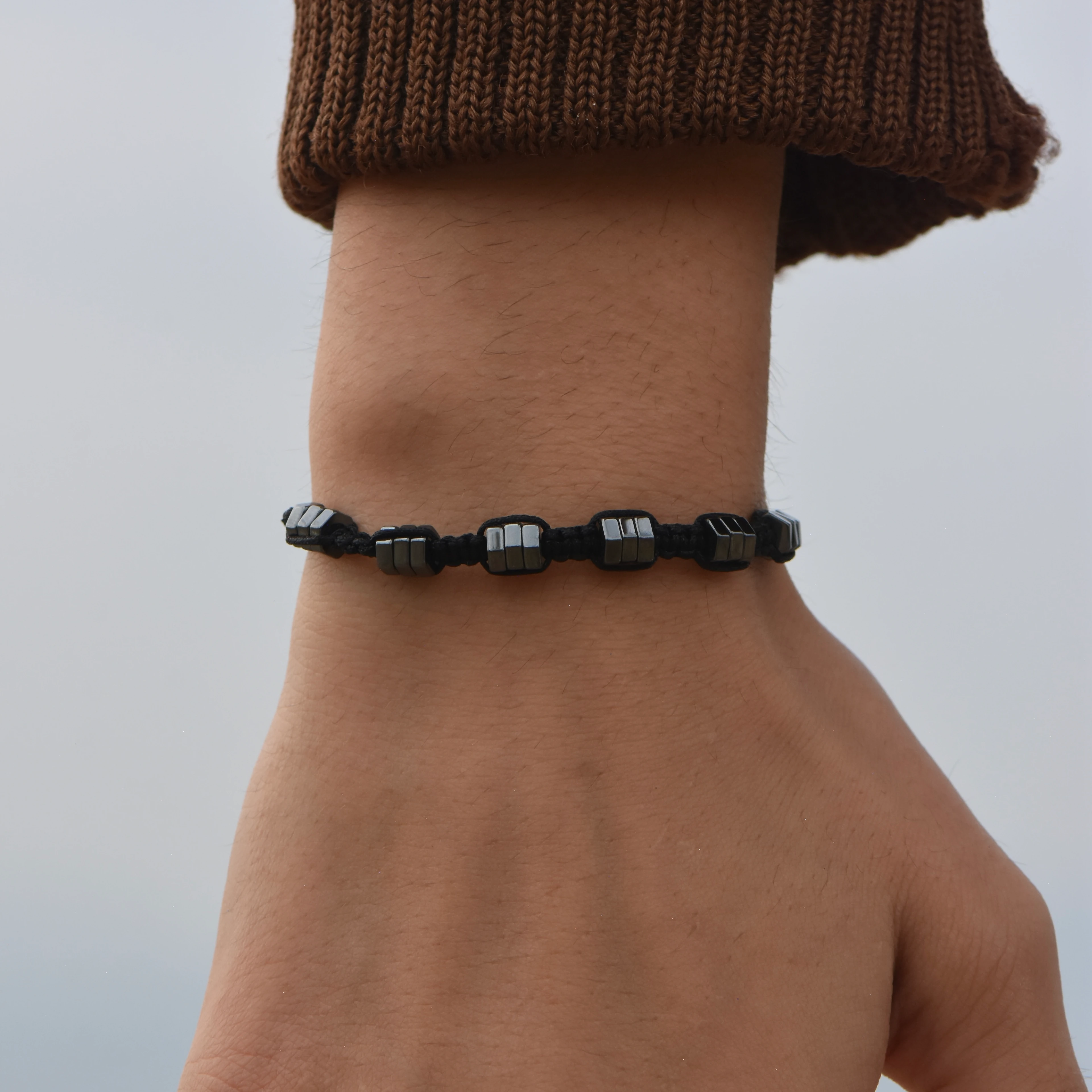 Ayarlanabilir Doğal Hematit Bileklik