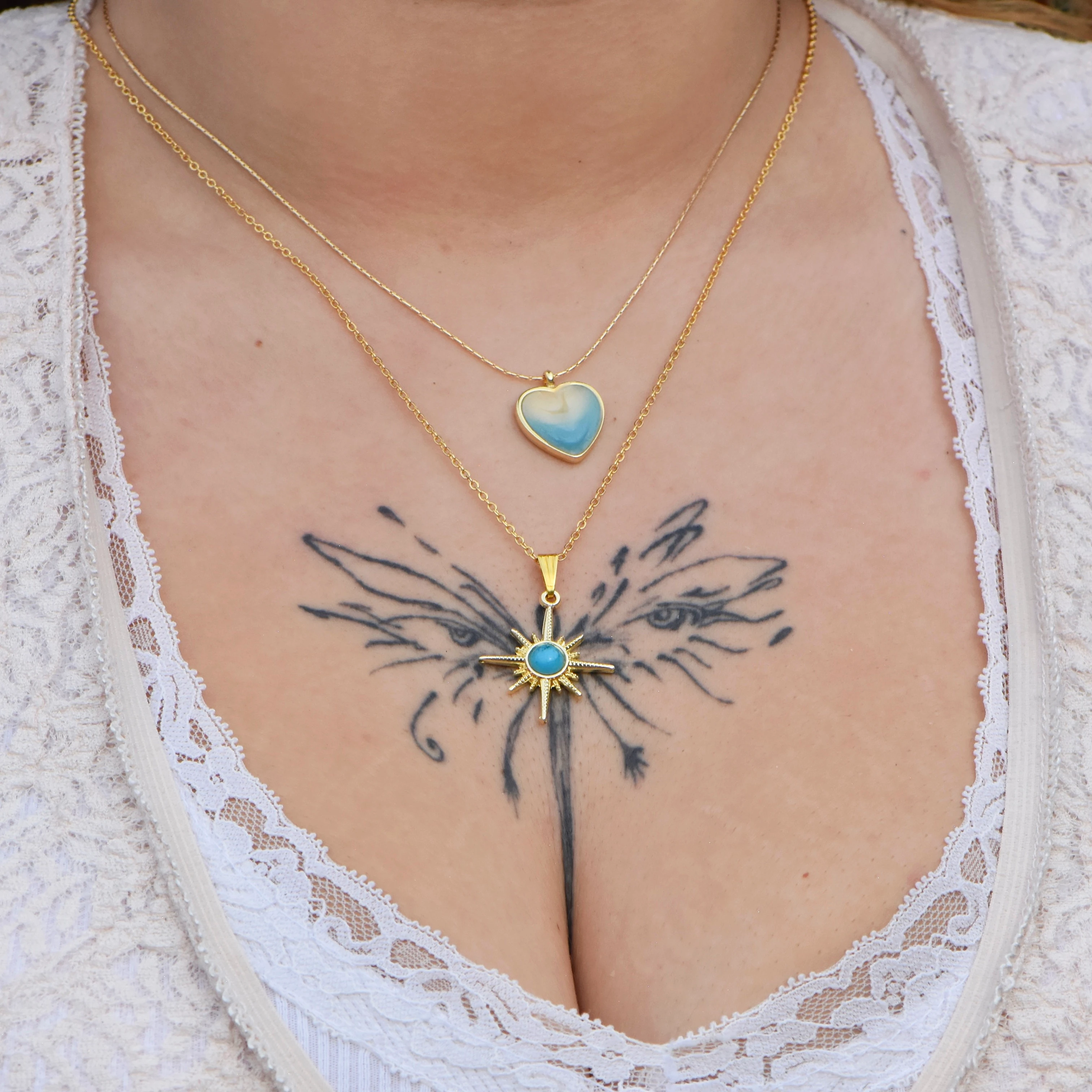 Mavi Taşlı 45 cm Kolye Set