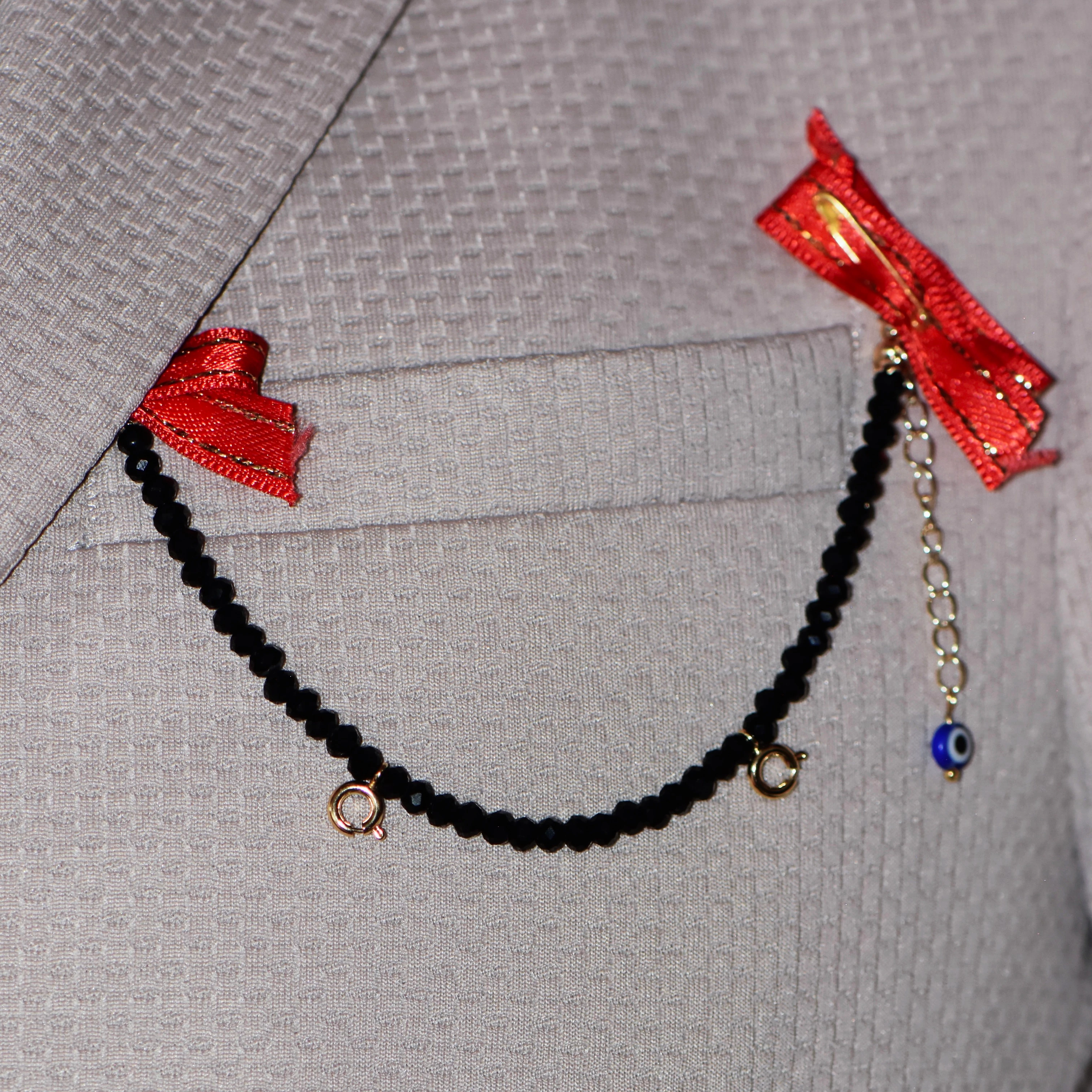 2 Çeyreklik Kilitli Damat Yaka İğnesi