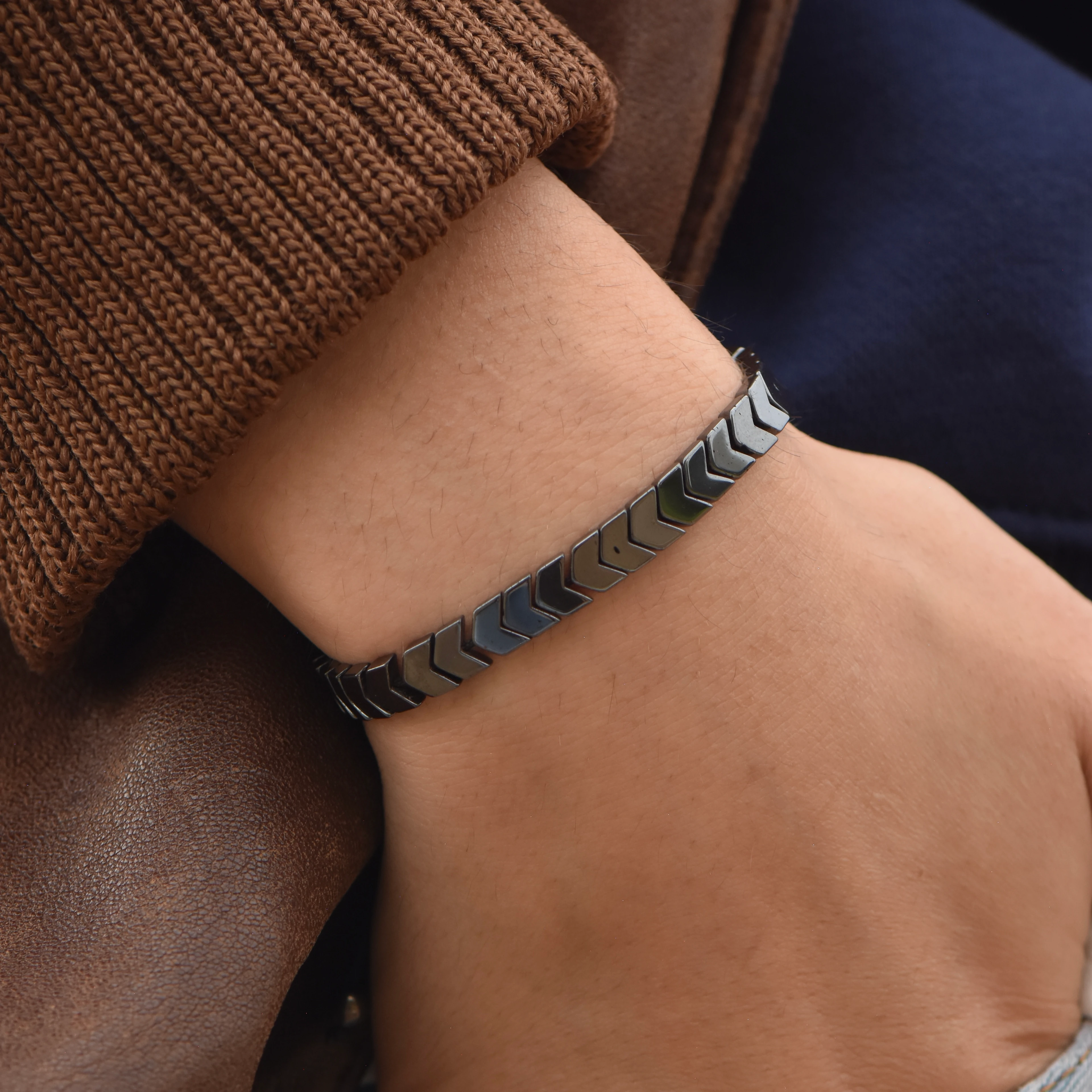 Ayarlanabilir Doğal Hematit Bileklik