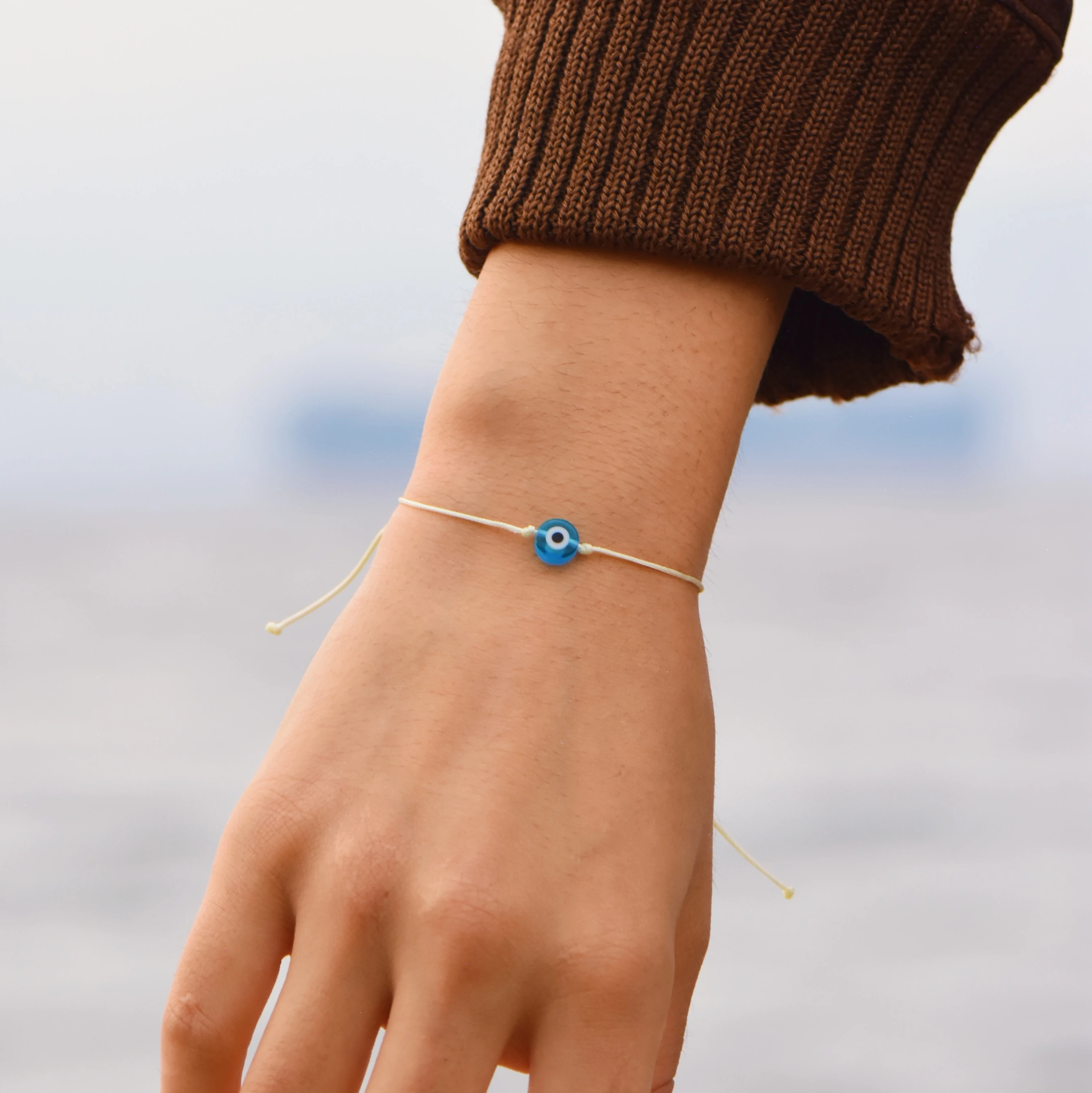 Ayarlanabilir Nazar Boncuklu Şans Bilekliği