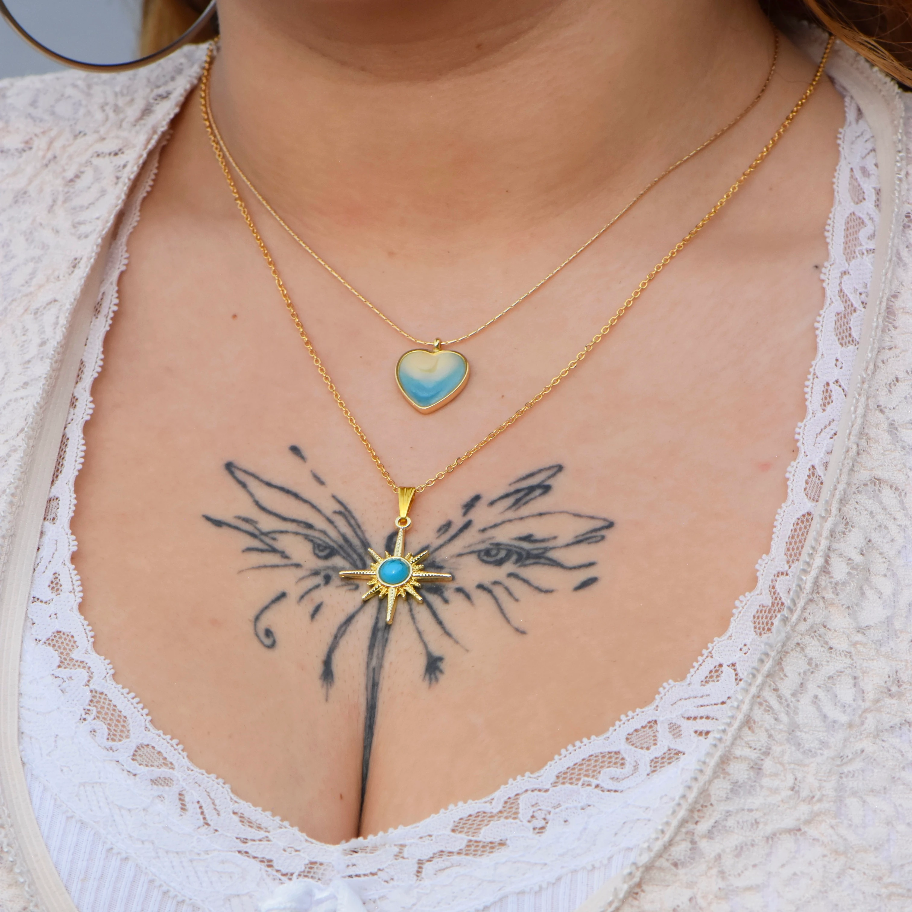 Mavi Taşlı 45 cm Kolye Set