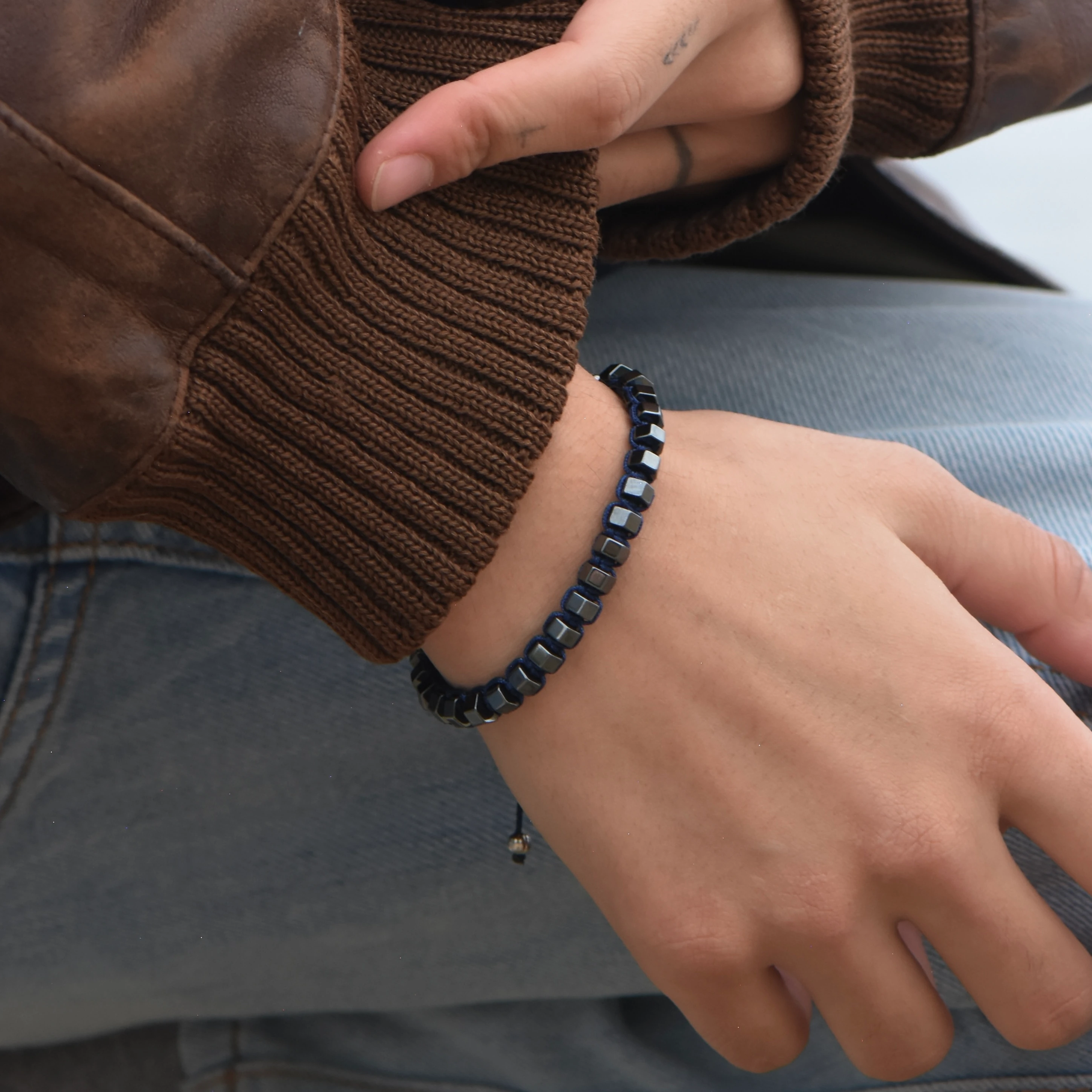 Ayarlanabilir Doğal Hematit Bileklik