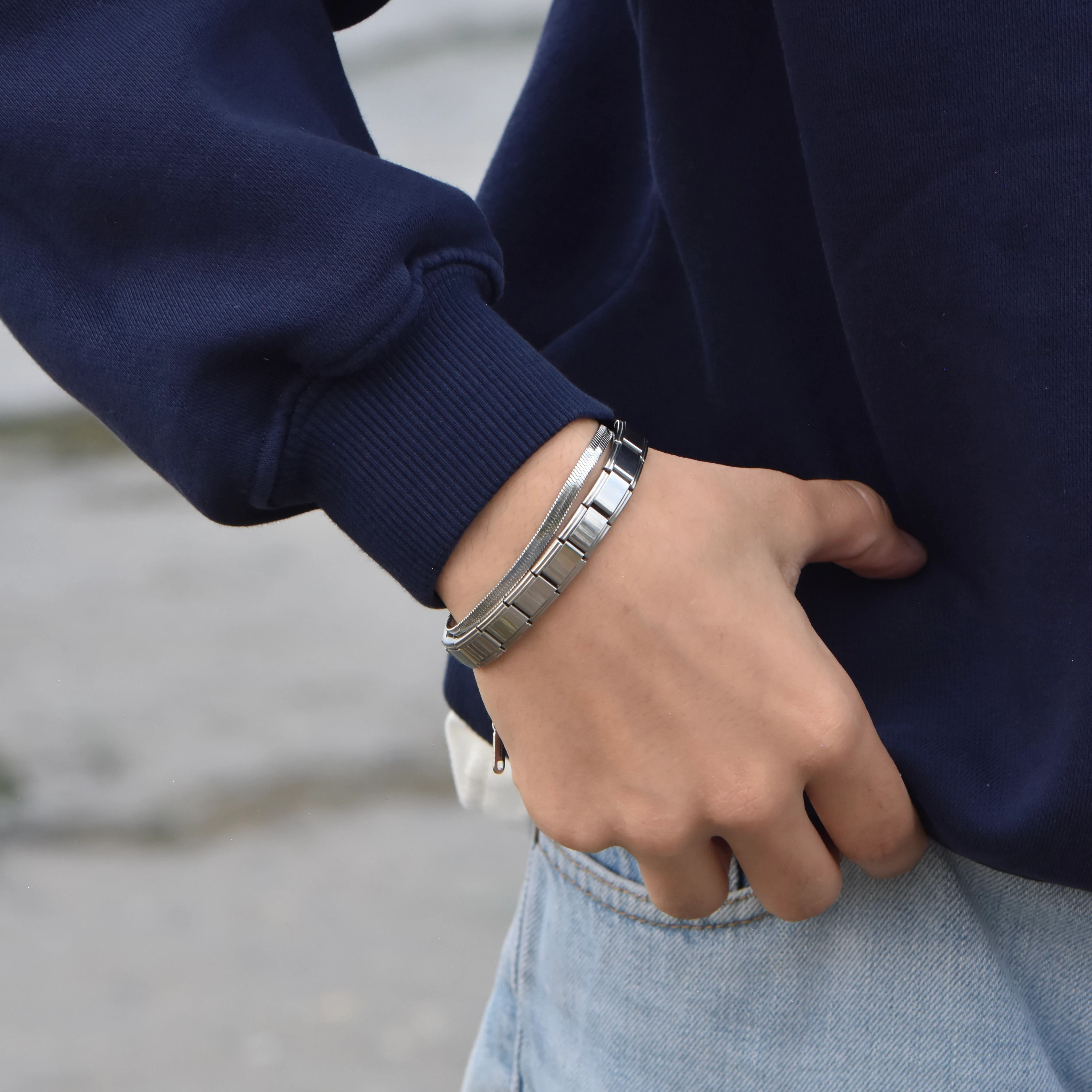 Çelik İtalyan Bileklik Set