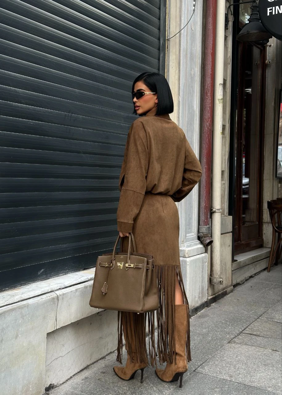 BEL LASTİK SÜET MONT