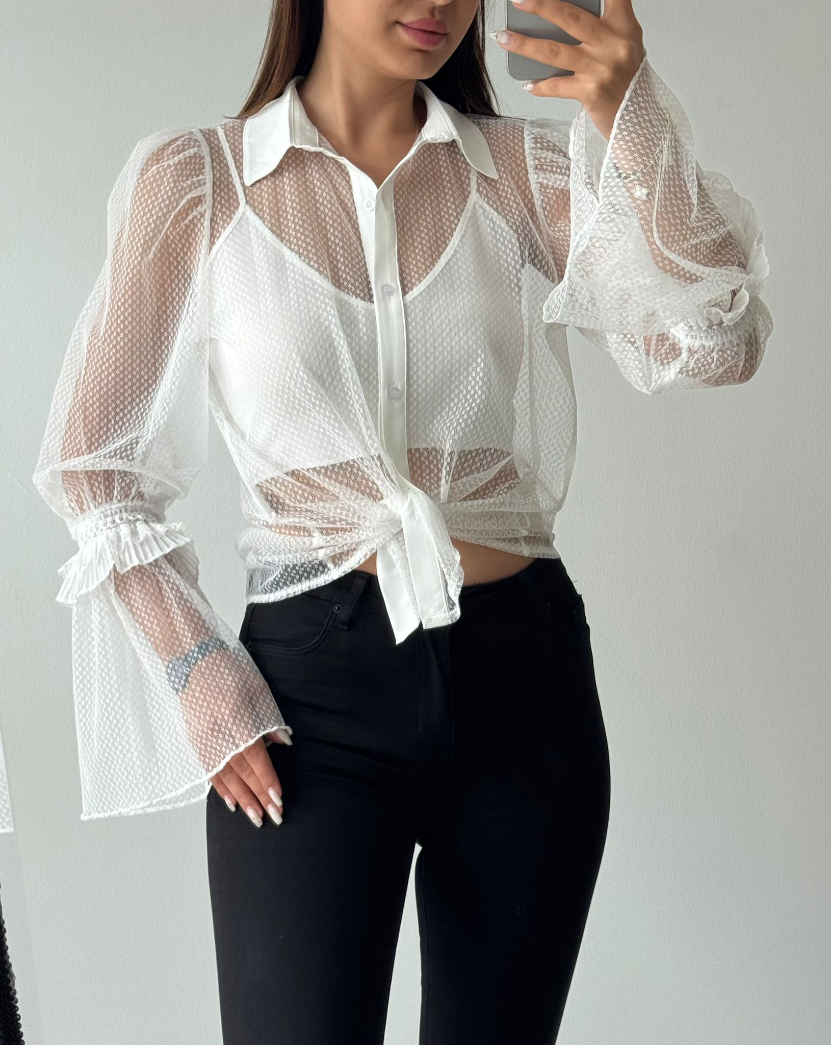 KLOŞ KOL DANTEL GÖMLEK