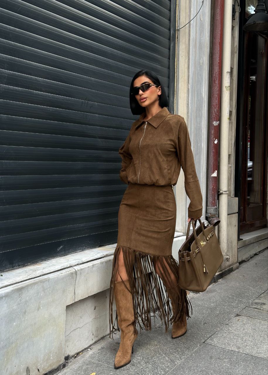 BEL LASTİK SÜET MONT