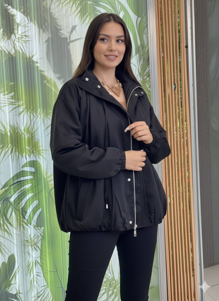 YÜKSEK YAKA PATLI KISA MONT