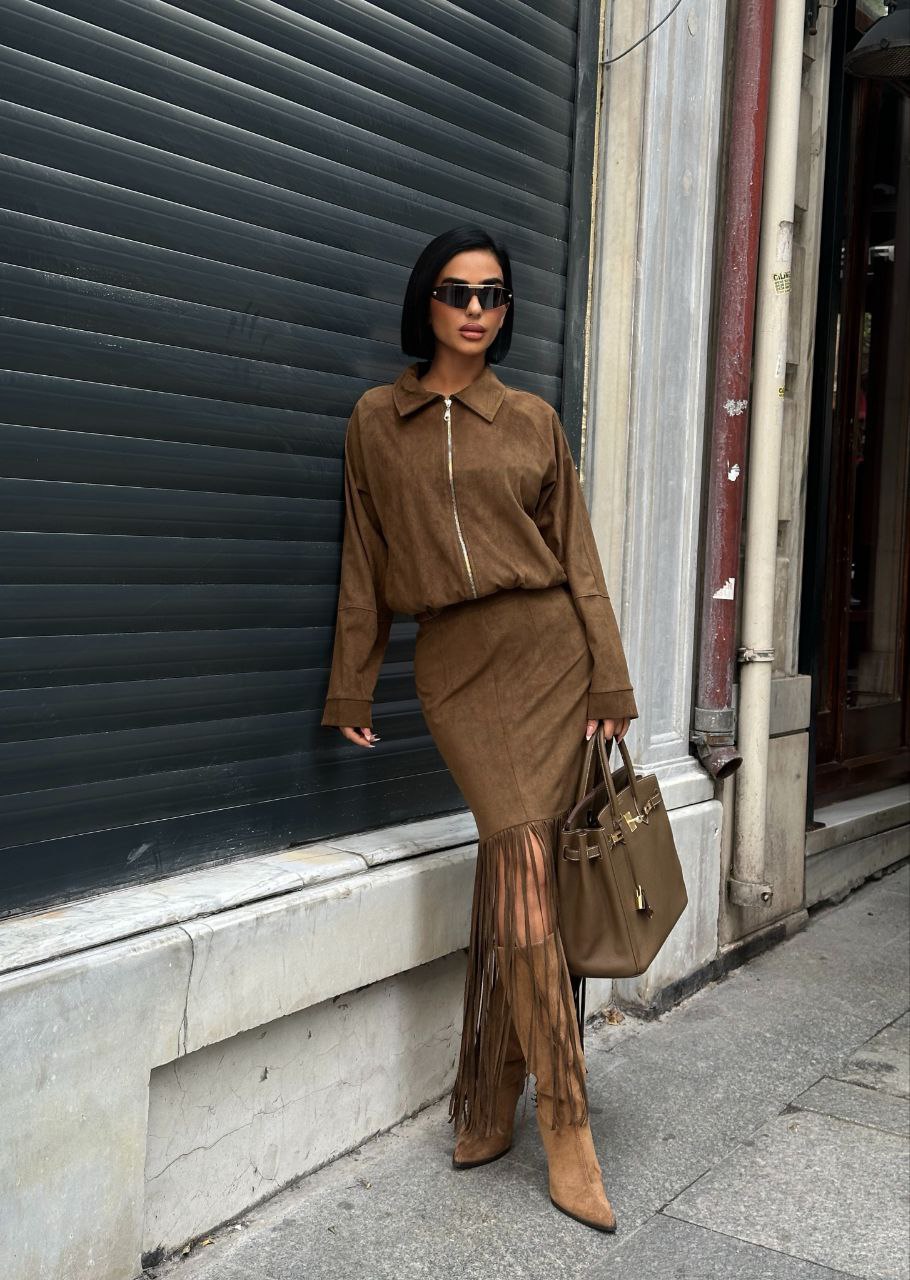 BEL LASTİK SÜET MONT