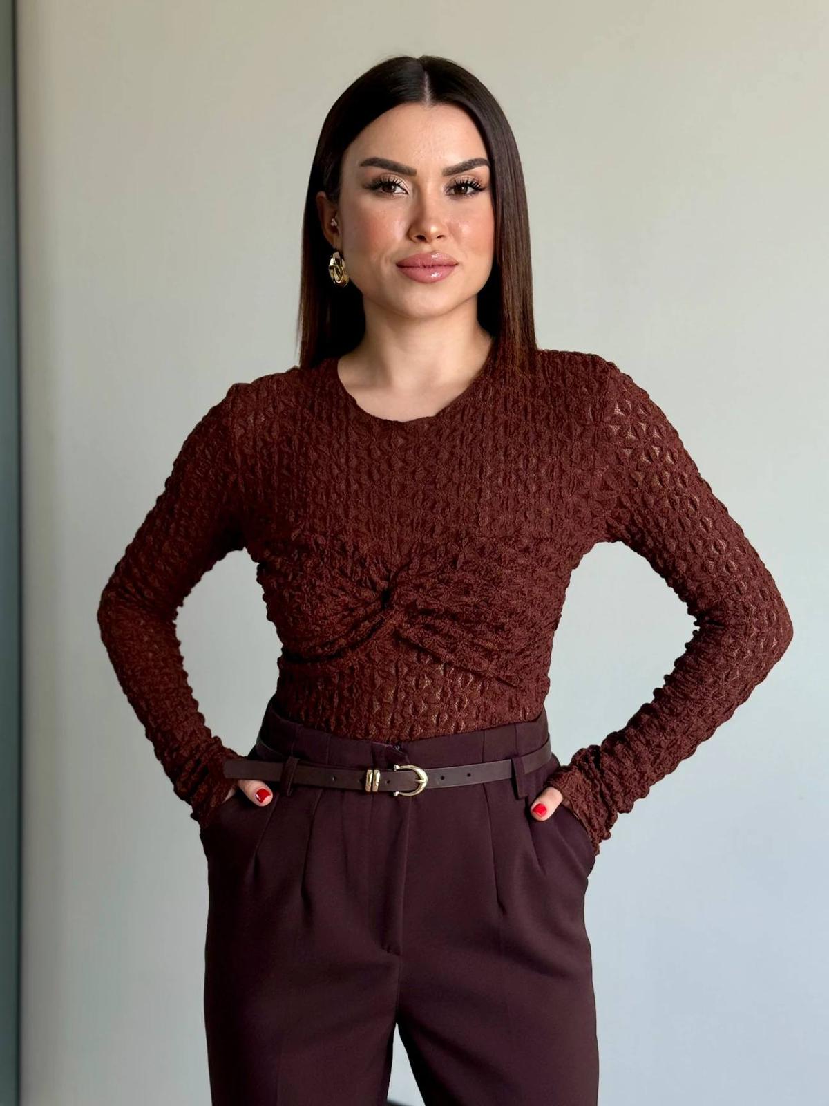 DÜĞÜMLÜ DANTEL BLUZ