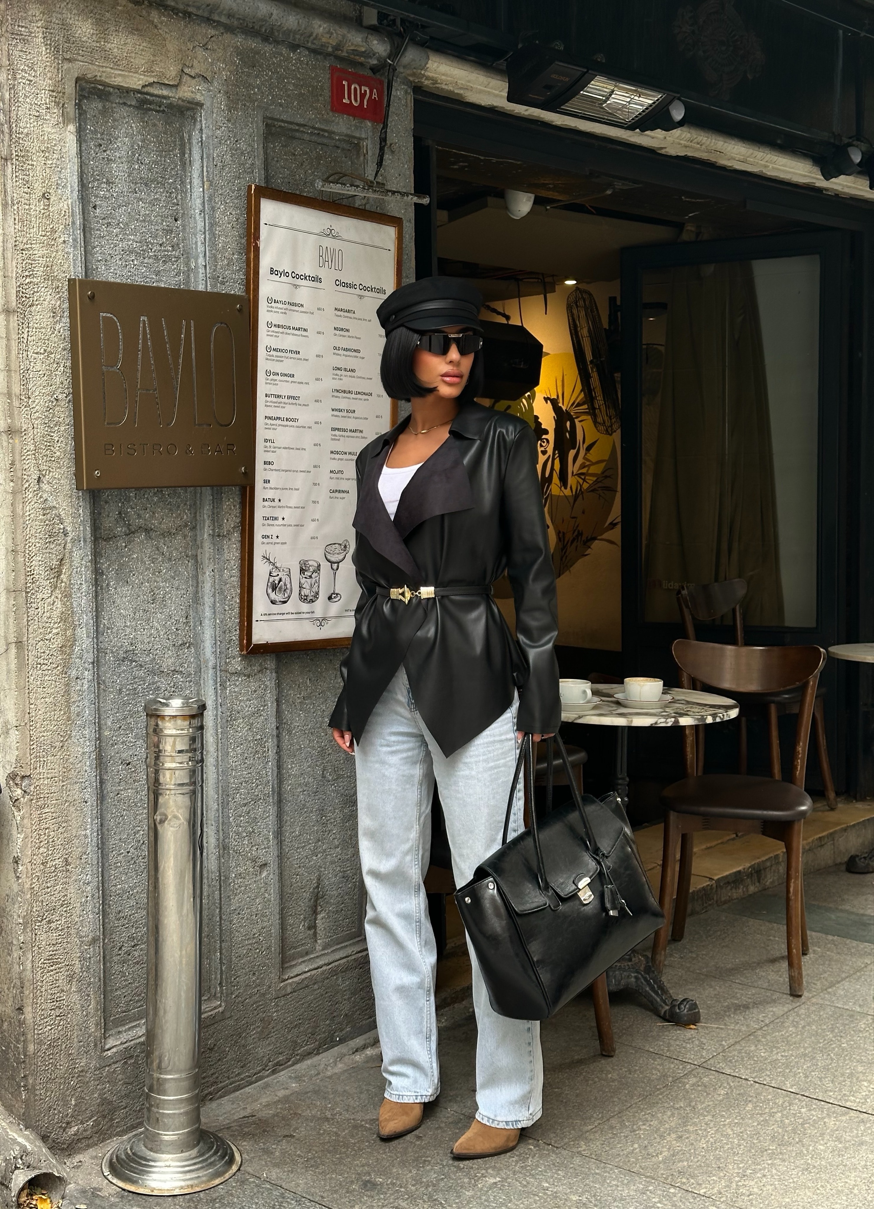 DERİ BEL KEMERLİ CEKET