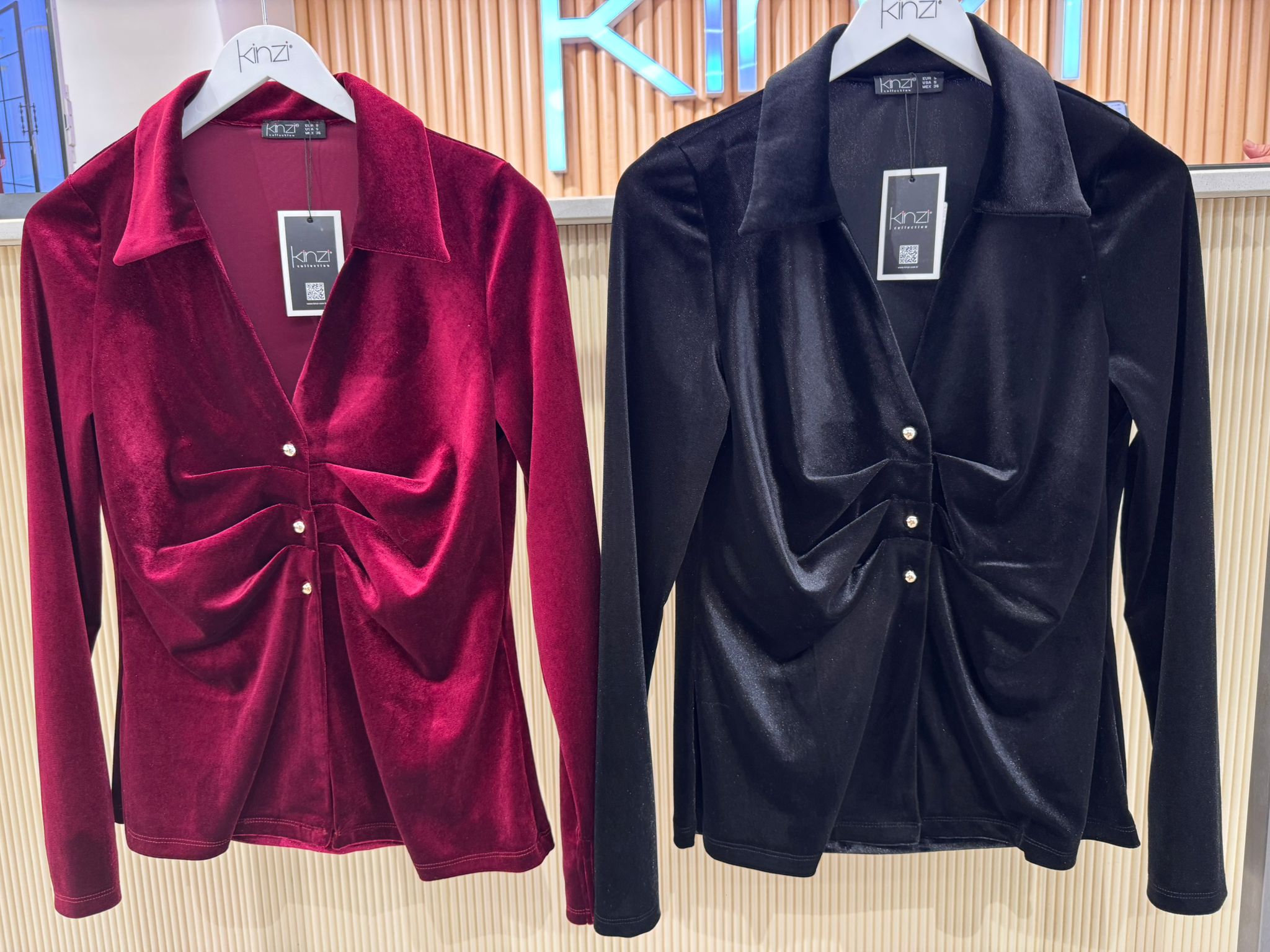 GÖĞÜS PİLELİ KADİFE BLUZ