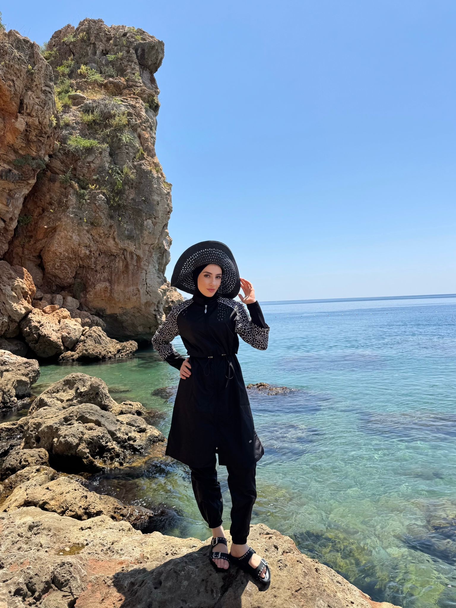SİYAH SPOR MODEL TESETTÜR MAYO