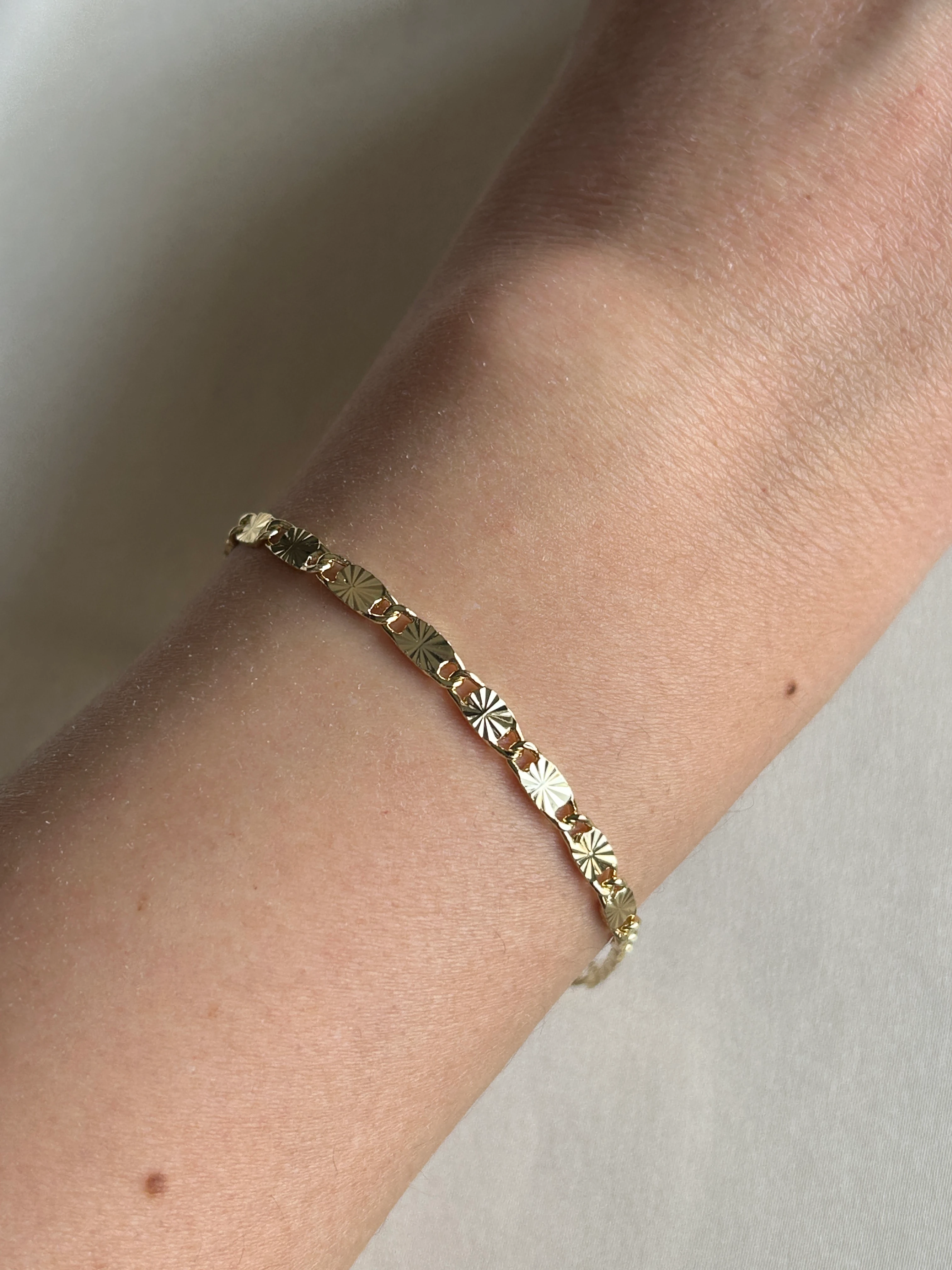 Yıldız Ezme Model Bileklik ( 14k Renk )