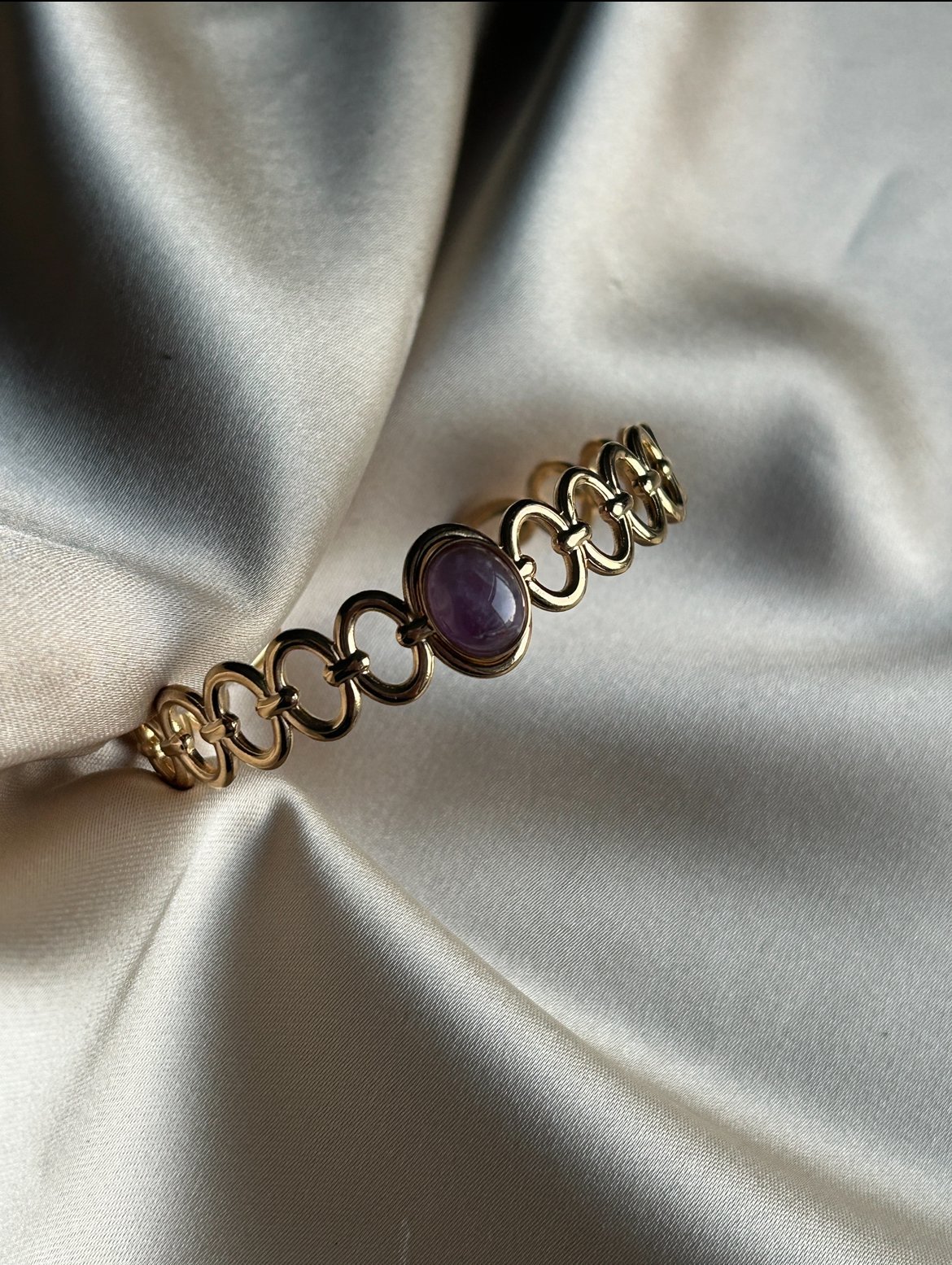 Mor Taş Oval Bileklik