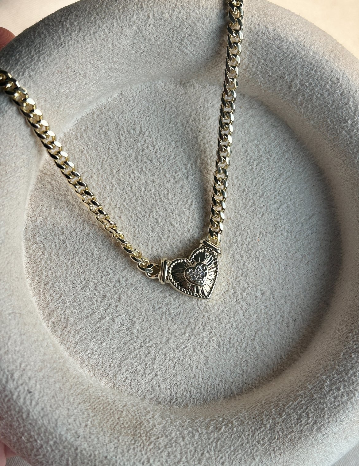 Kalp Model Zincir Kolye ( 14k Renk )