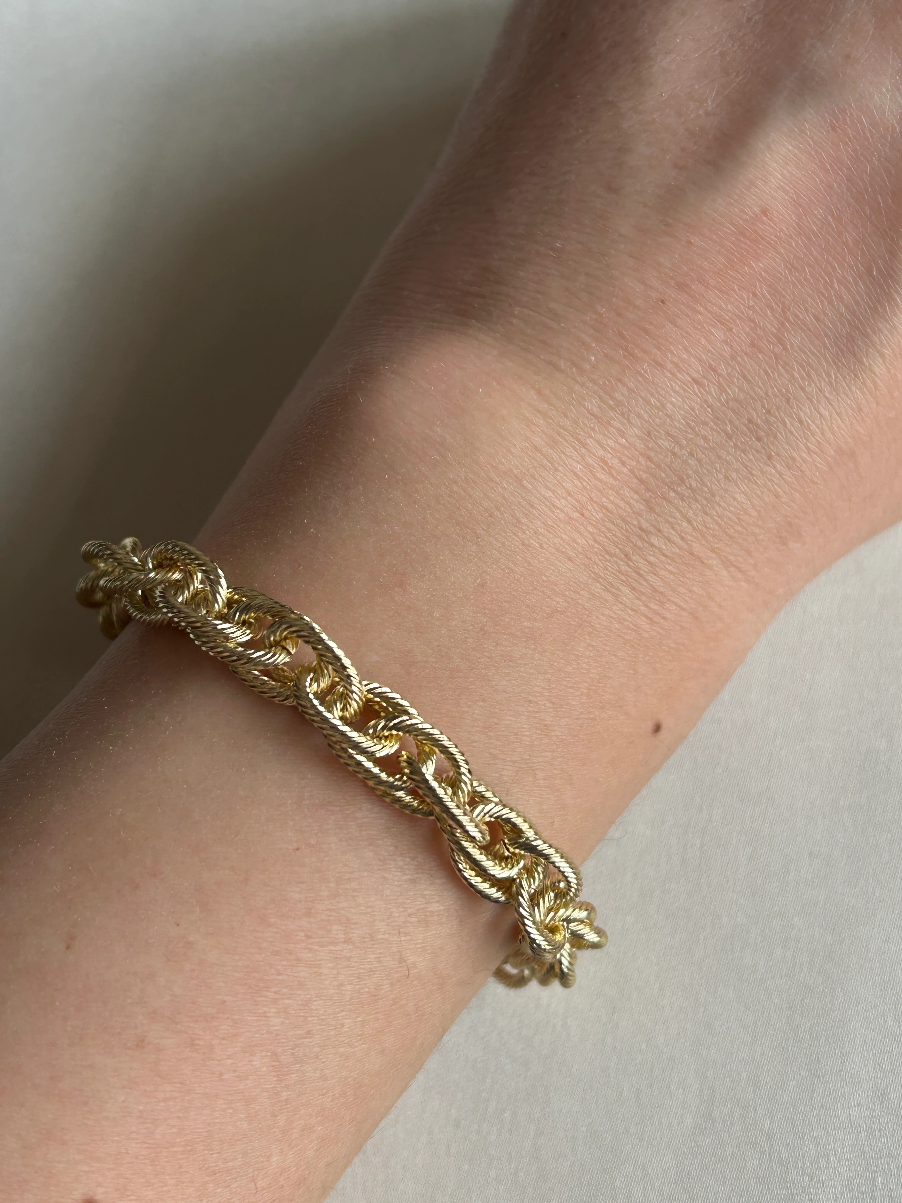 Kalın Zincir Geçme Bileklik ( 14k Renk )