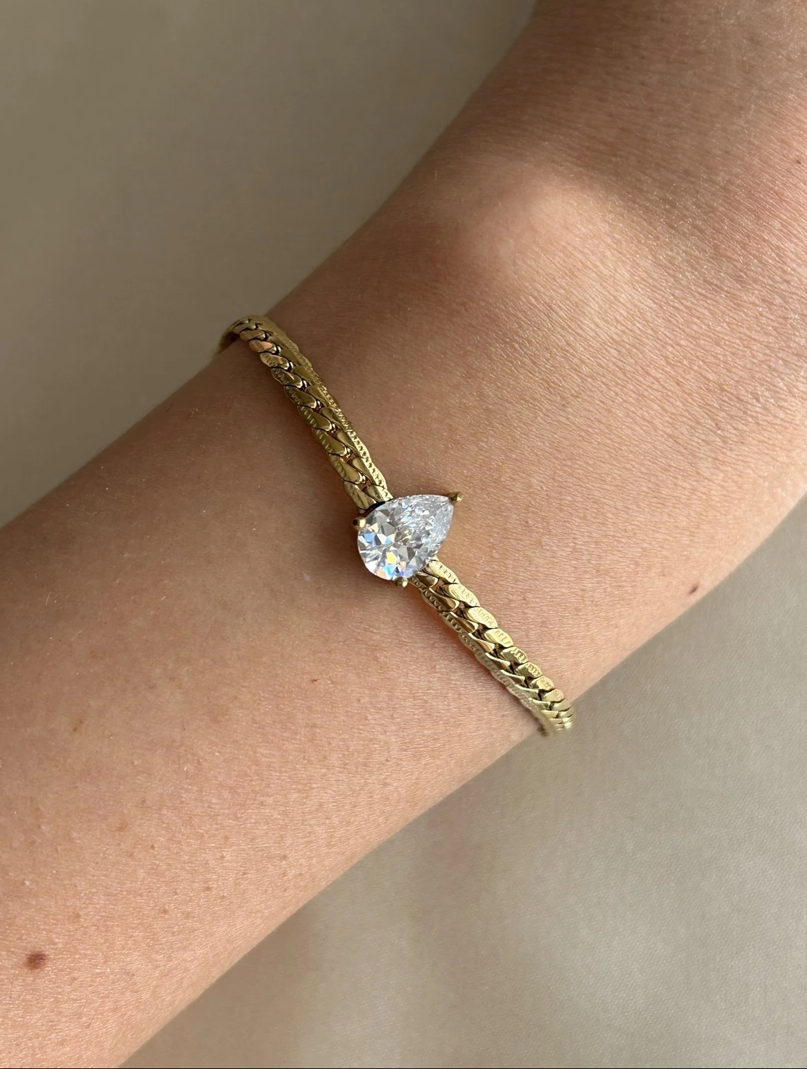 Damla Model Ezme Zincir Bileklik