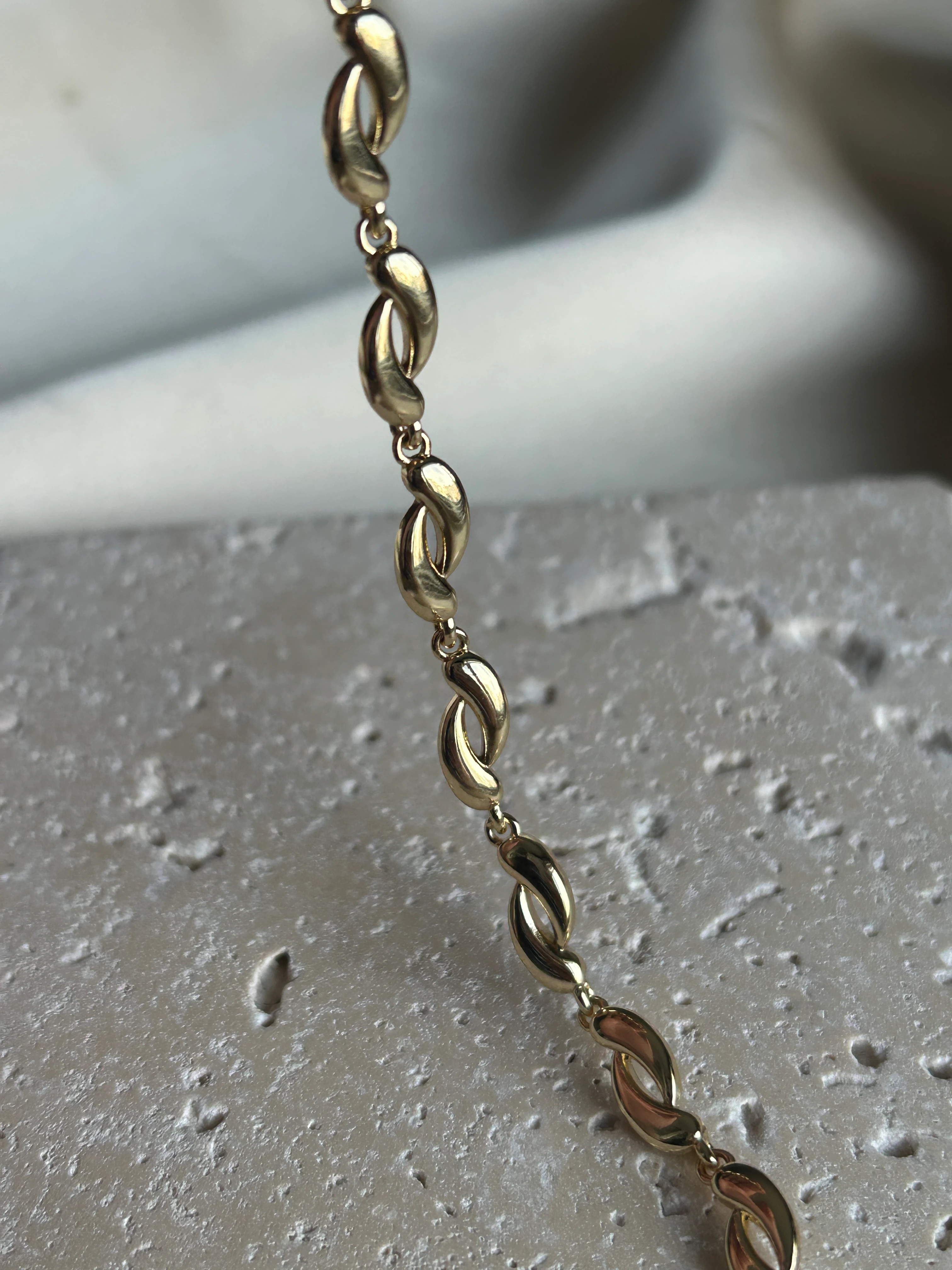 Sarmal Damla Model Bileklik ( 14k Renk ) 