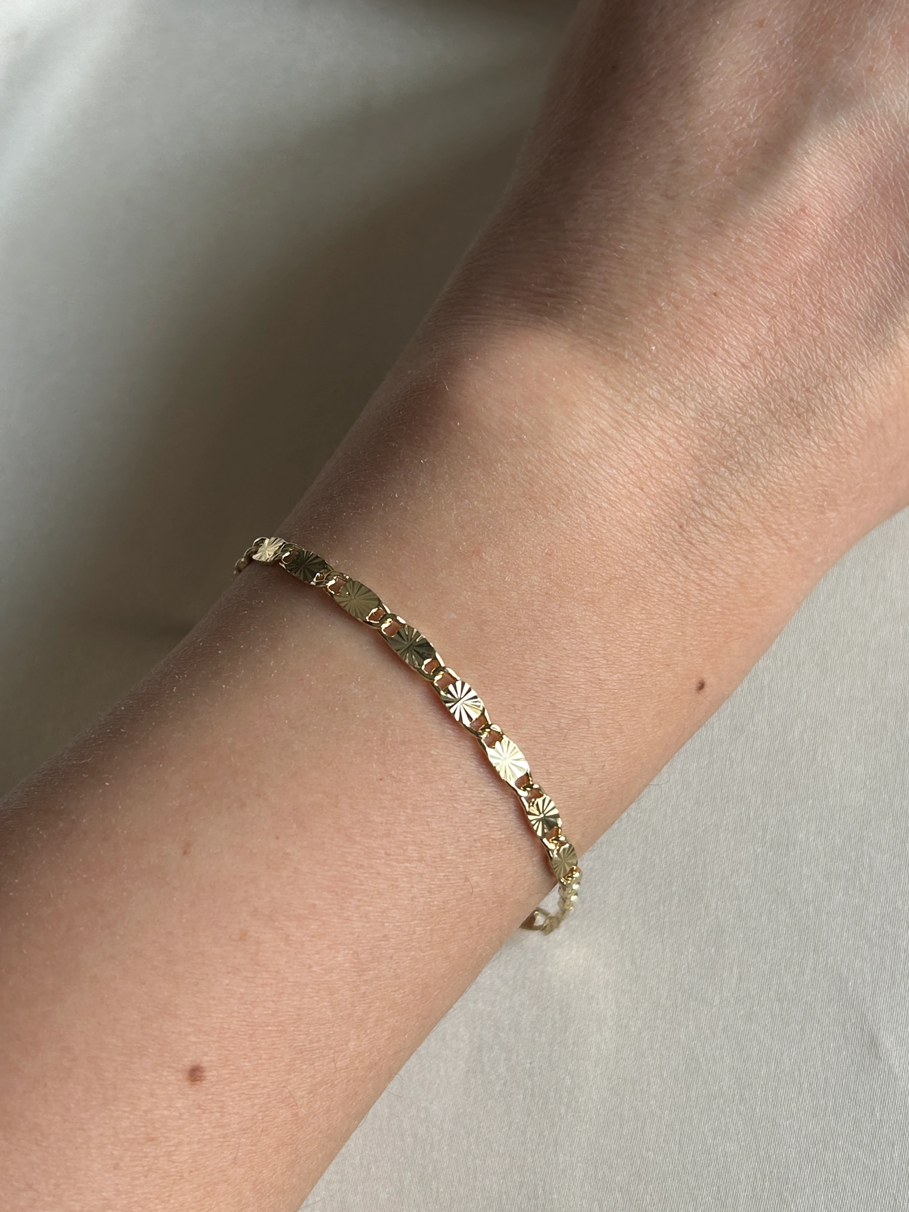 Yıldız Ezme Model Bileklik ( 14k Renk )