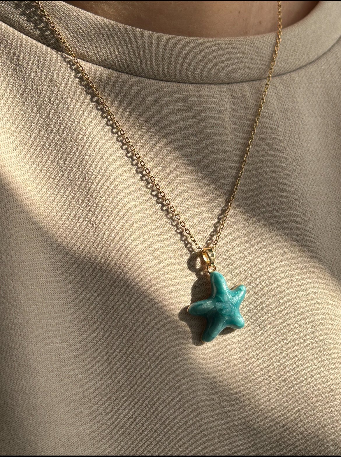 Mavi Deniz Yıldızı Kolye