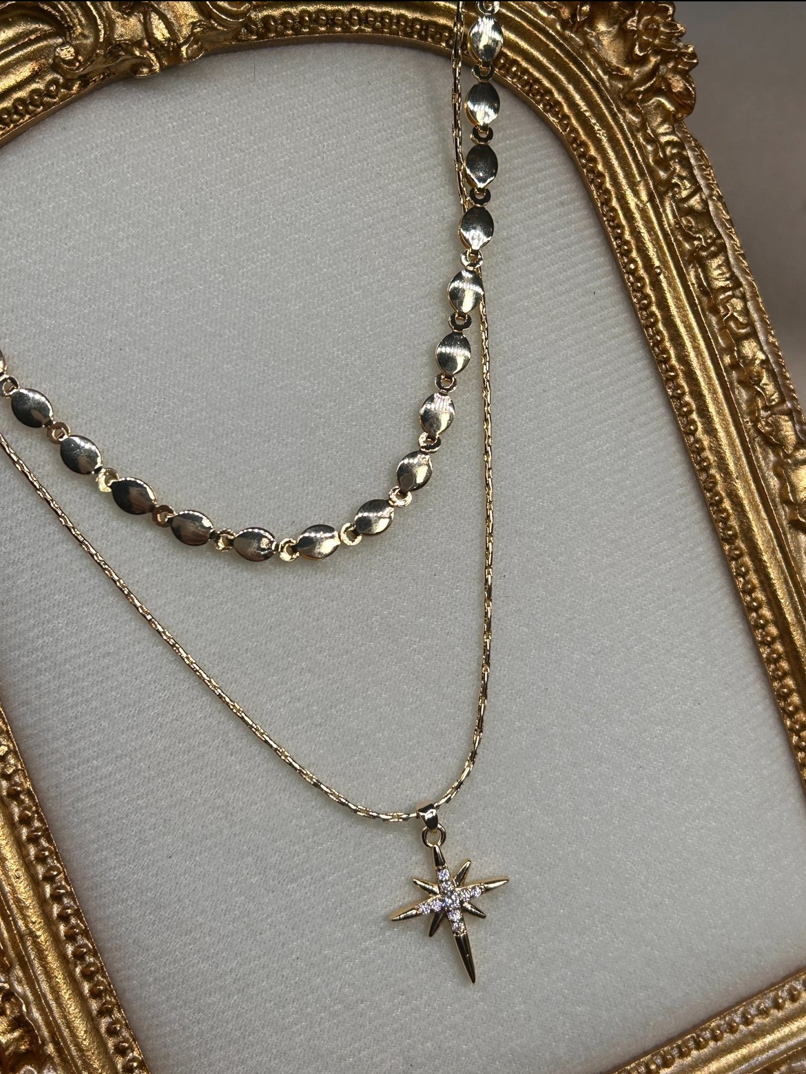 İkili Kuzey Yıldızı Kolye (14k Renk )