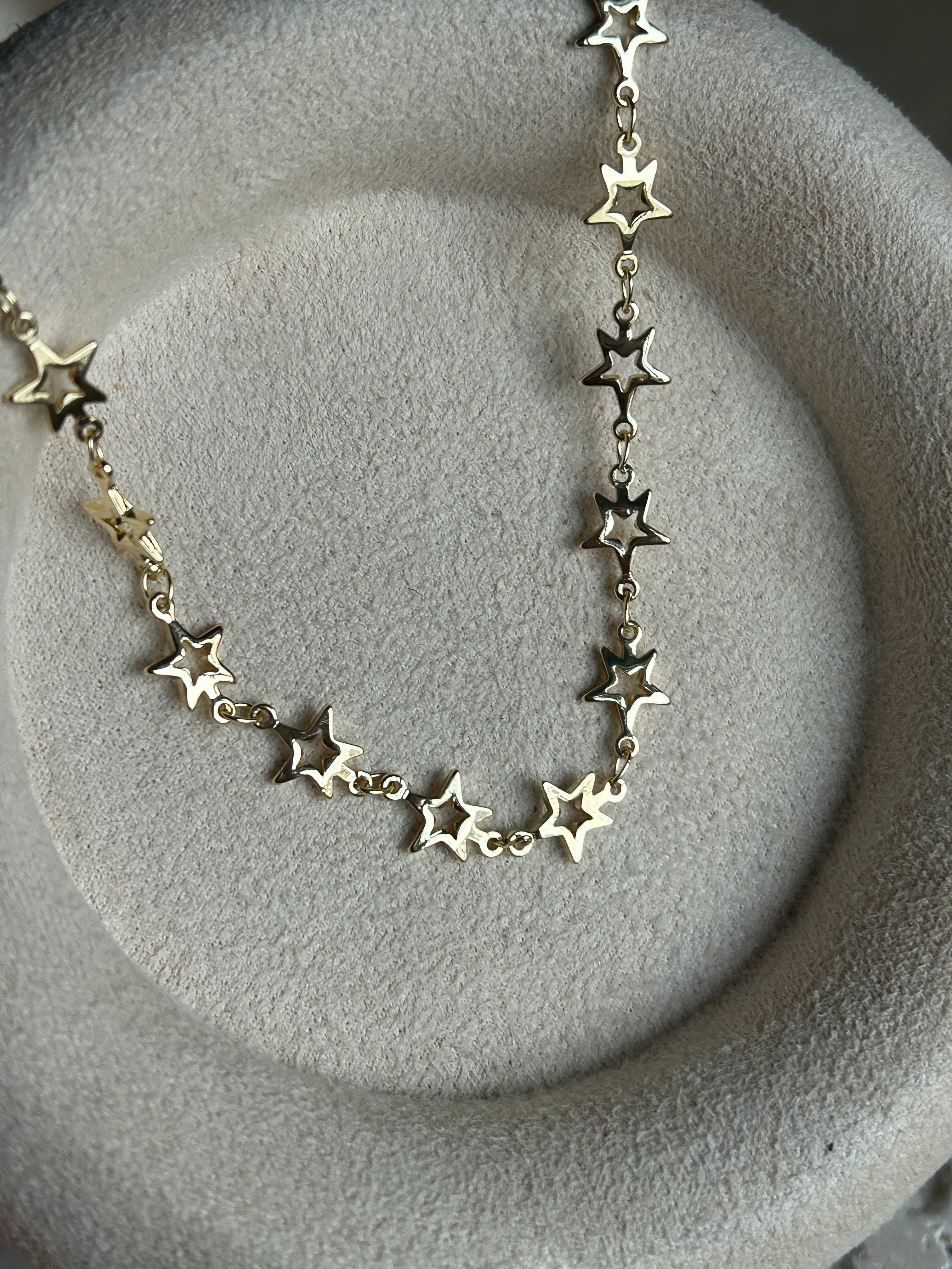 Sıra Yıldız Kolye ( 14K Renk )