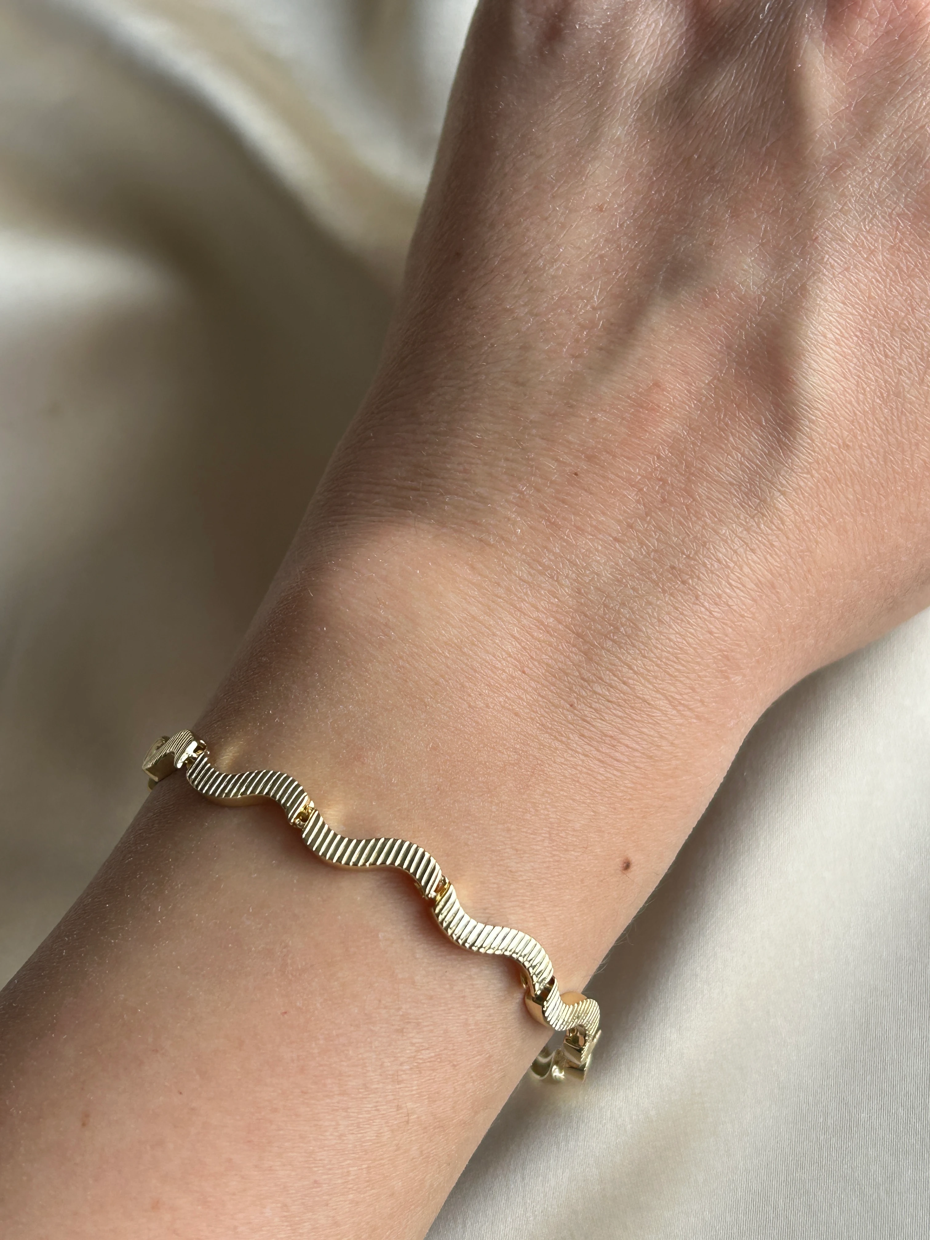 S - Zikzak Model Bileklik ( 14k Renk )