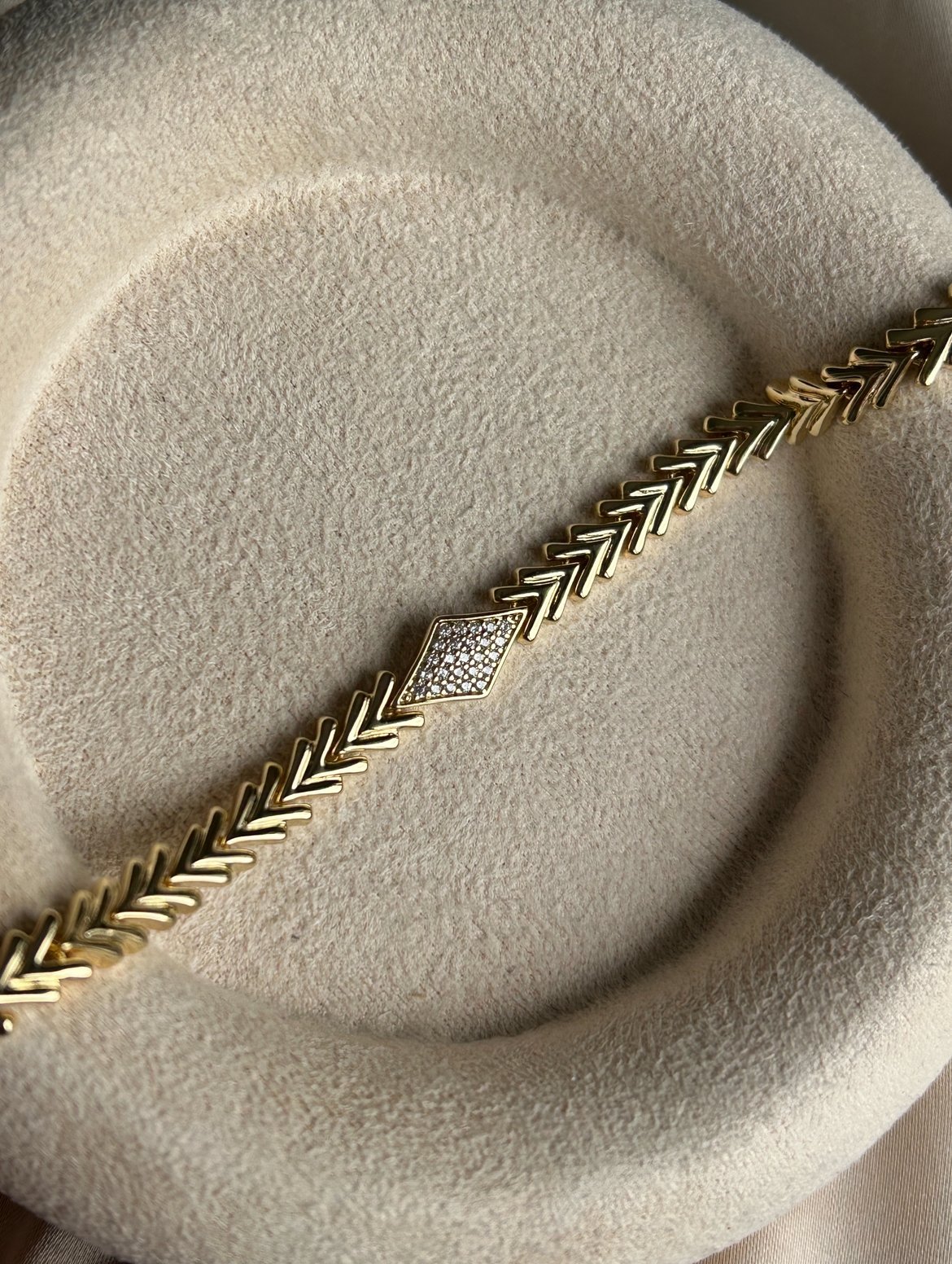 Dörtgen Taş Kılçık Model Bileklik (14k Renk)