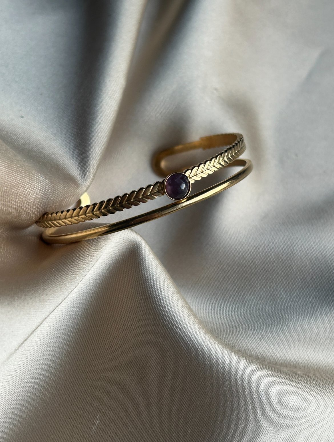 İkili Model Mor Taş Bileklik