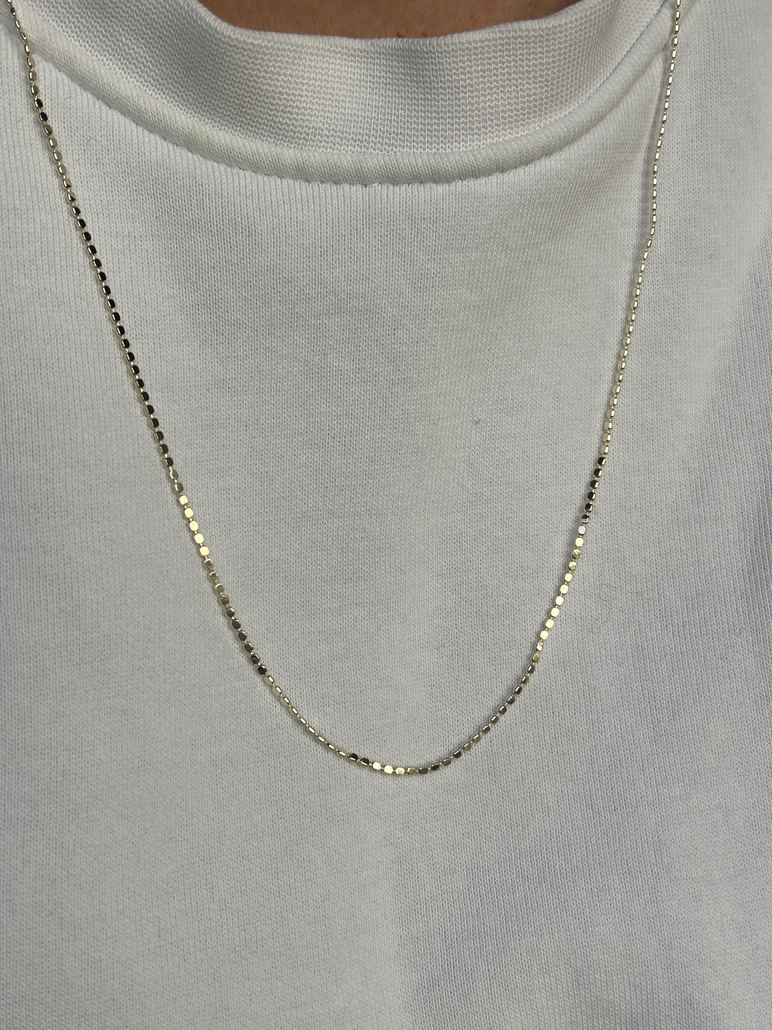 Mini İnce Ezme Zincir ( 14K Renk ) 