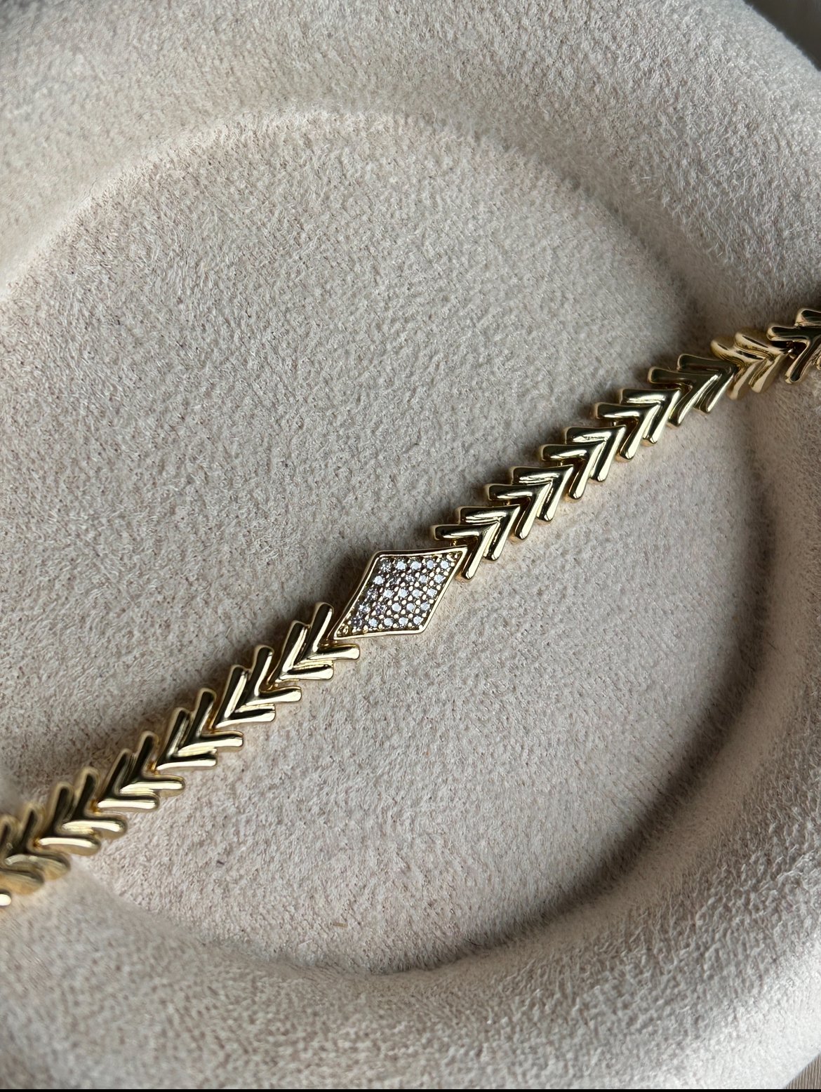 Dörtgen Taş Kılçık Model Bileklik (14k Renk)