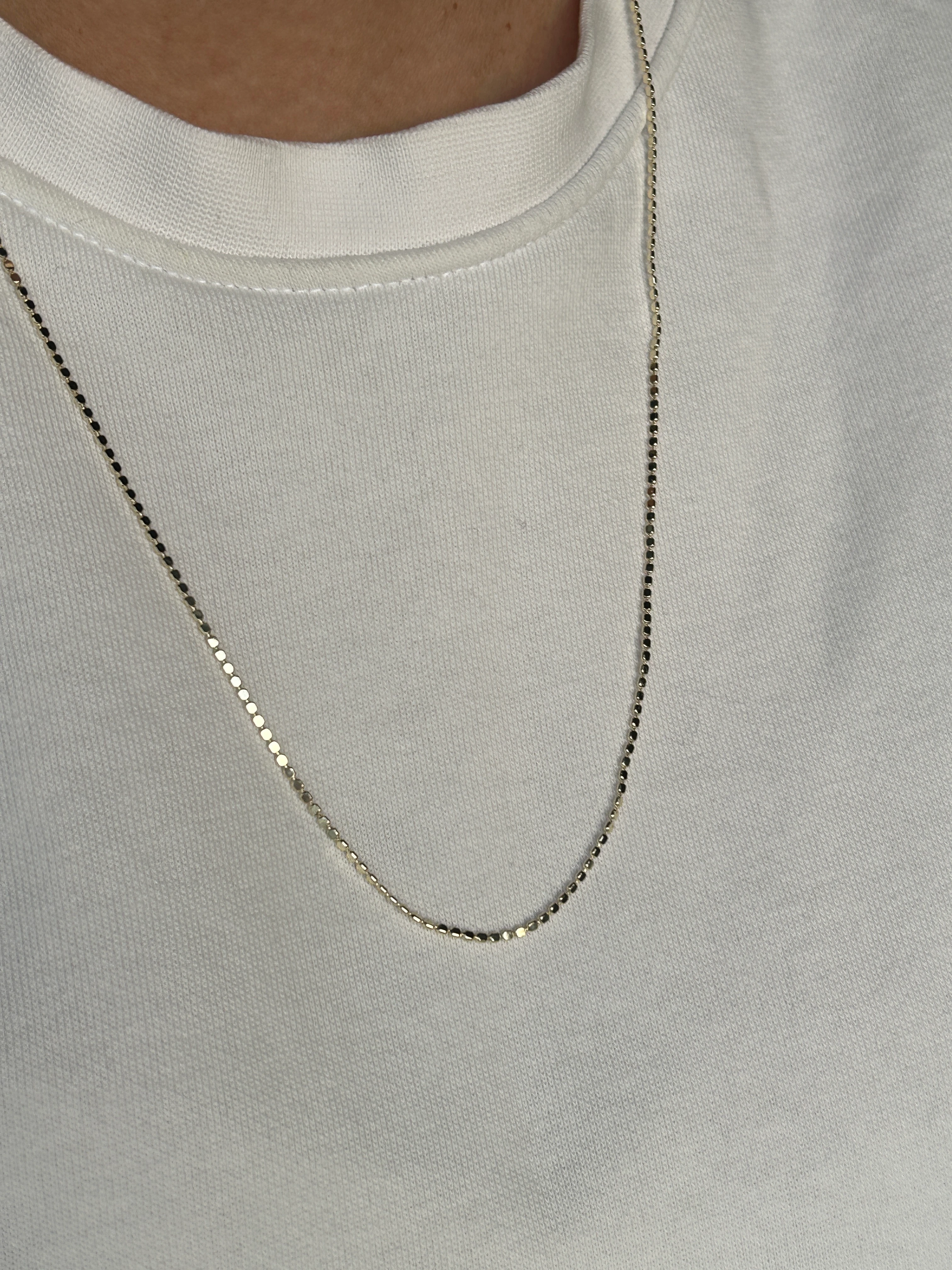 Mini İnce Ezme Zincir ( 14K Renk ) 