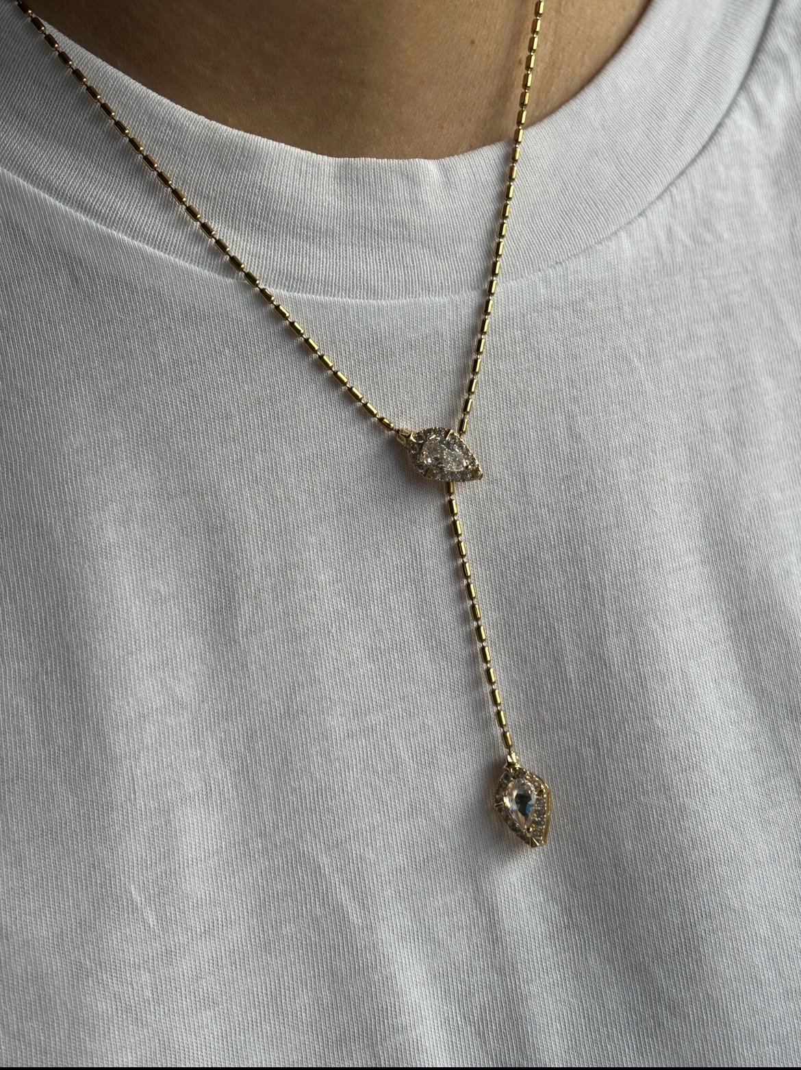 Taşlı Snake Model Çelik Y Kolye