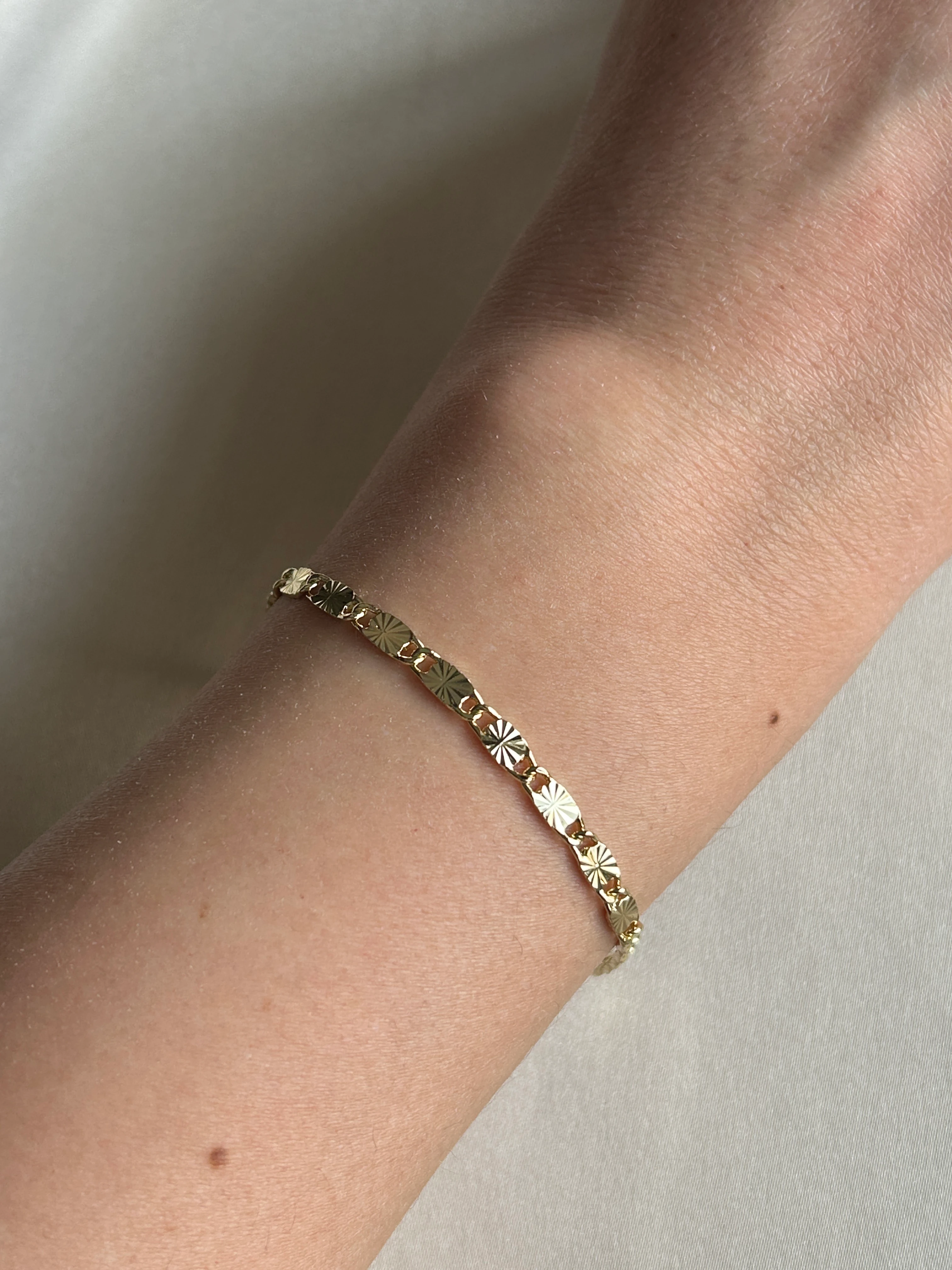 Yıldız Ezme Model Bileklik ( 14k Renk )