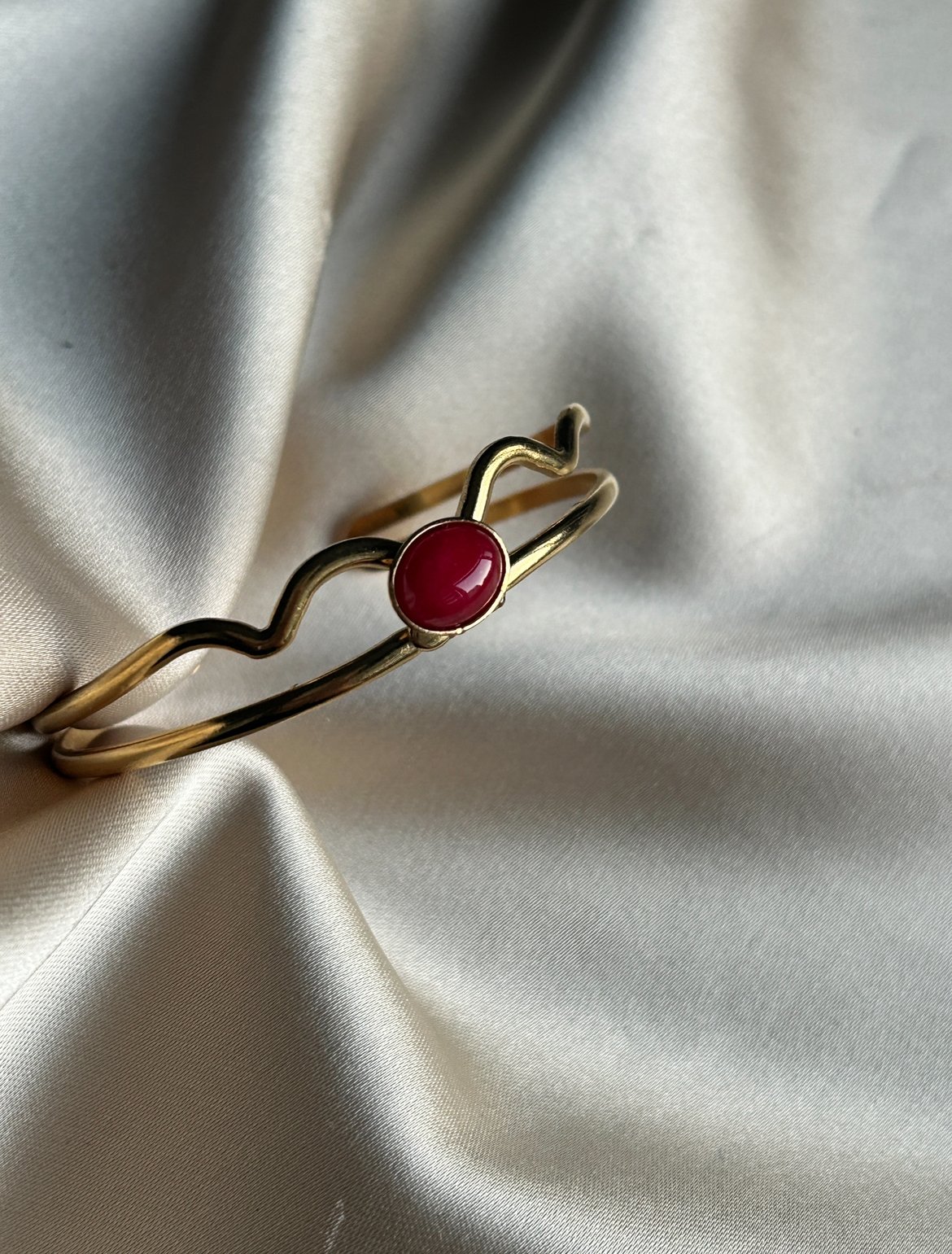 Kırmızı Taş İkili Bileklik