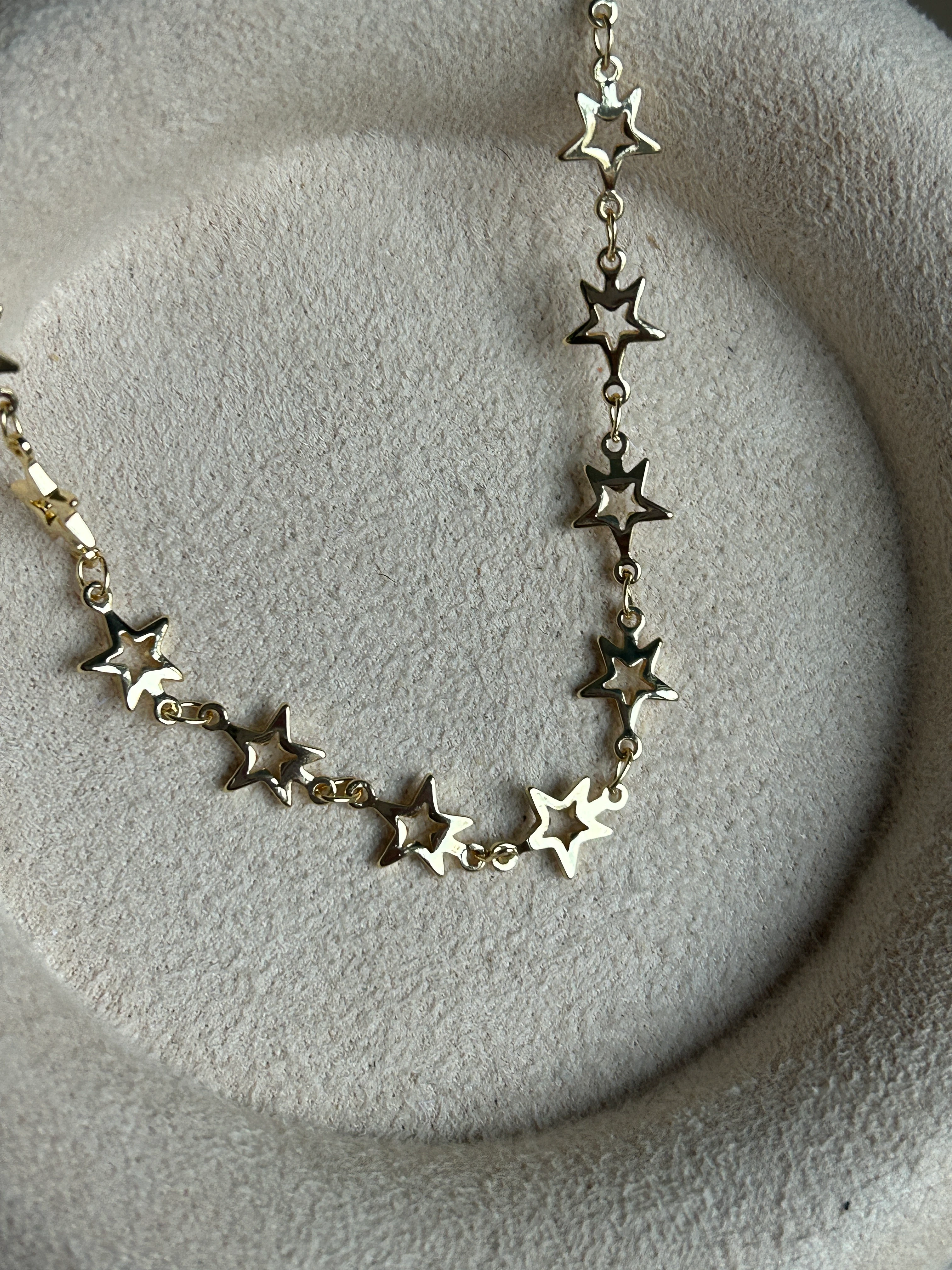 Sıra Yıldız Kolye ( 14K Renk )