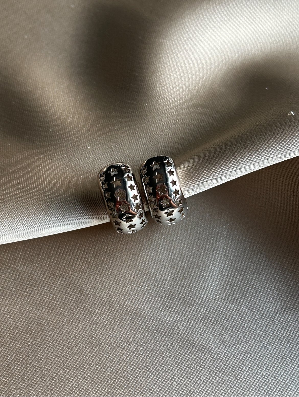 Yıldız İşleme Küpe ( Gümüş Renk )