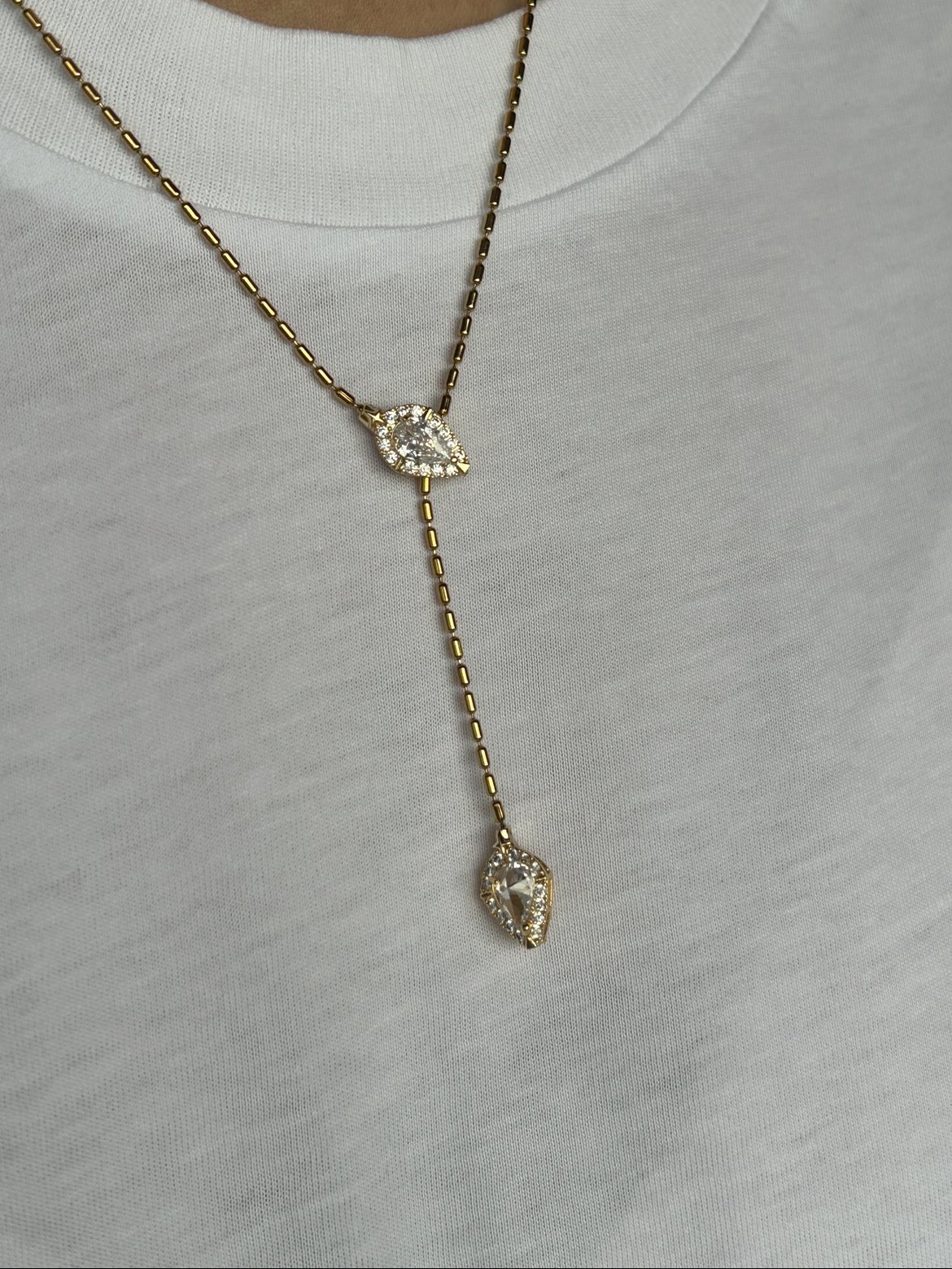 Taşlı Snake Model Çelik Y Kolye