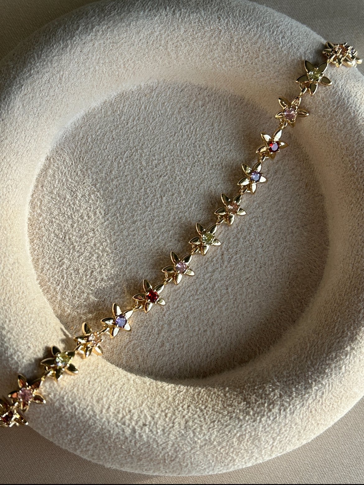 Renkli Taş Yıldız Bileklik ( 14k Renk )