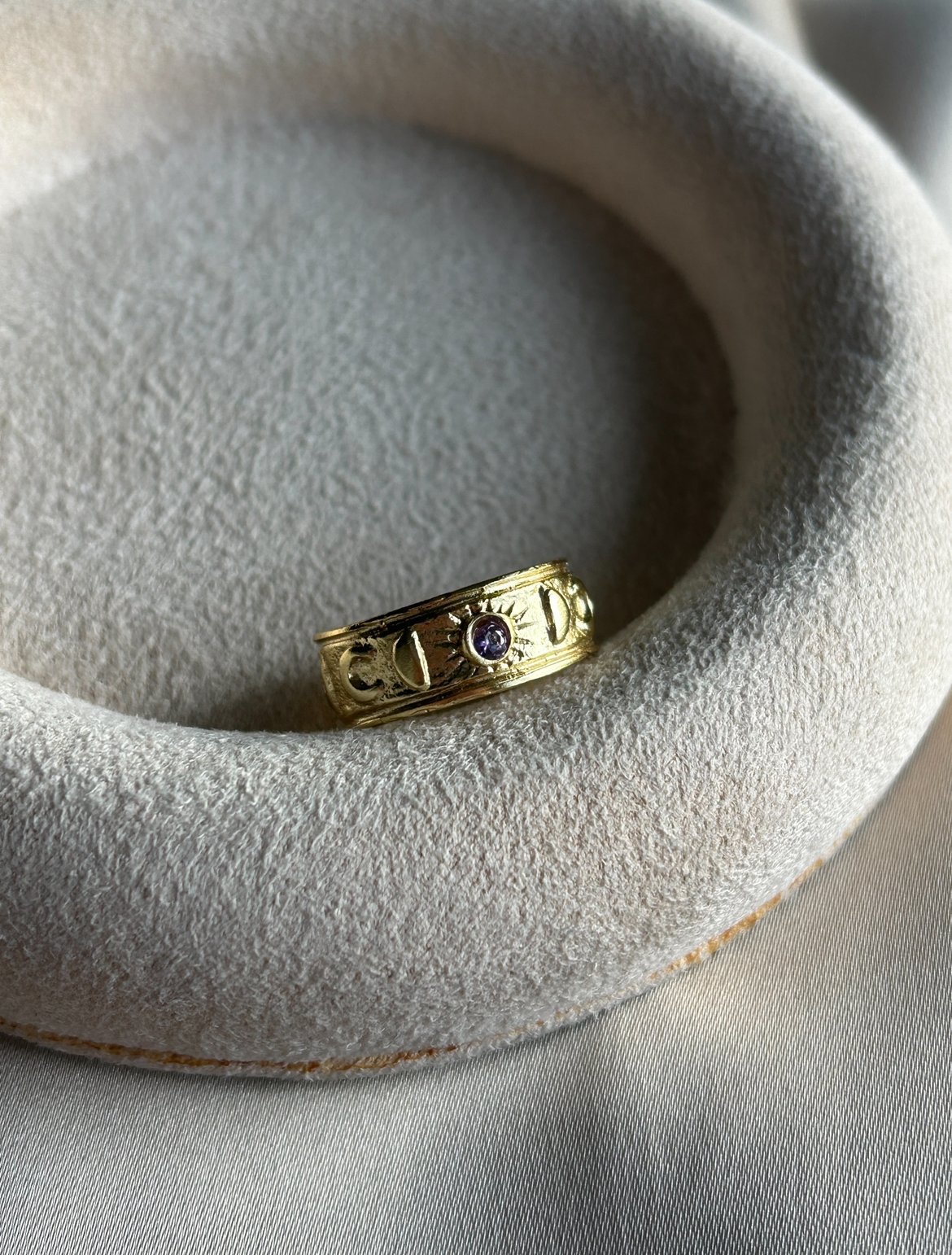 Mor Taş Boho Yüzük