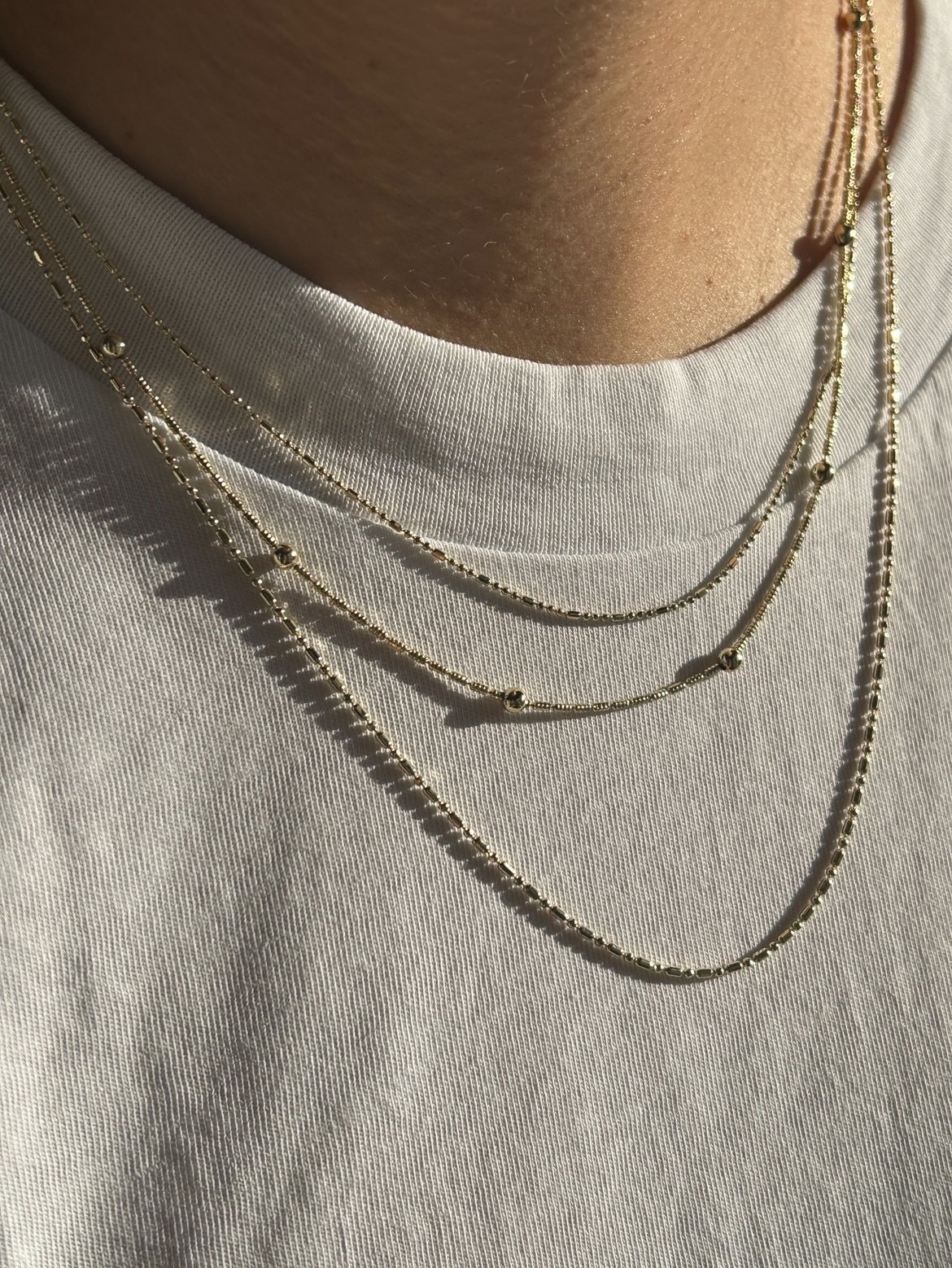 14k Renk Üçlü Kolye Set